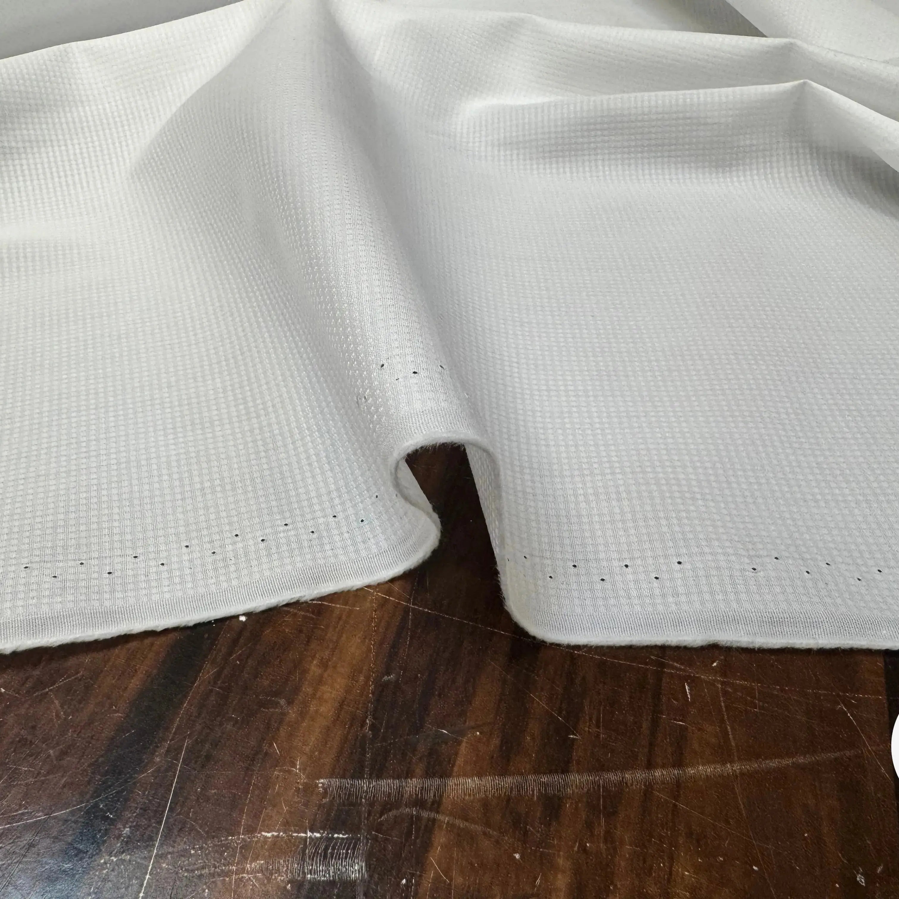 TISSU CHEMISE COTON BLANC ALBINI BLANC EFFET NID D'ABEILLE - My Little Coupon