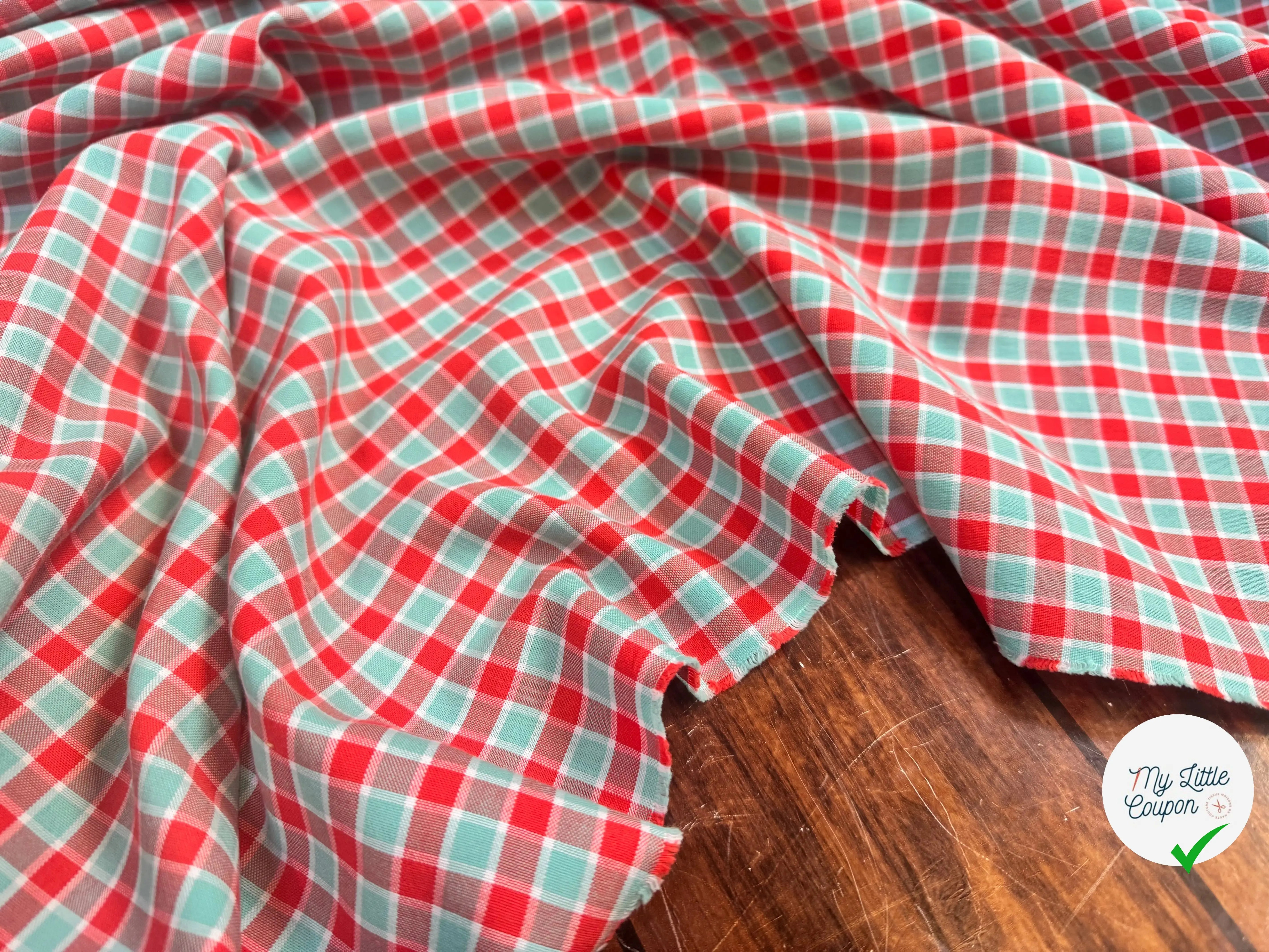 TISSU CHEMISE COTON CARREAUX BELLE TENUE - My Little Coupon