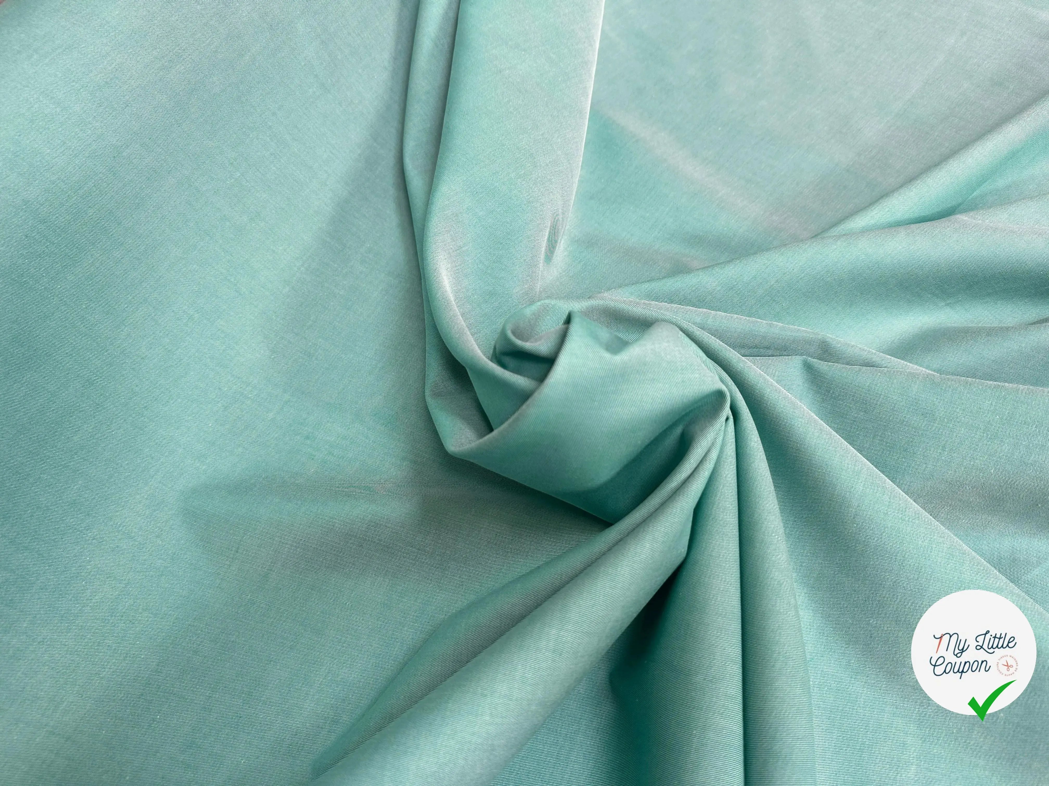 TISSU CHEMISE REVERSIBLE VERT VENITIEN CHINÉ - My Little Coupon
