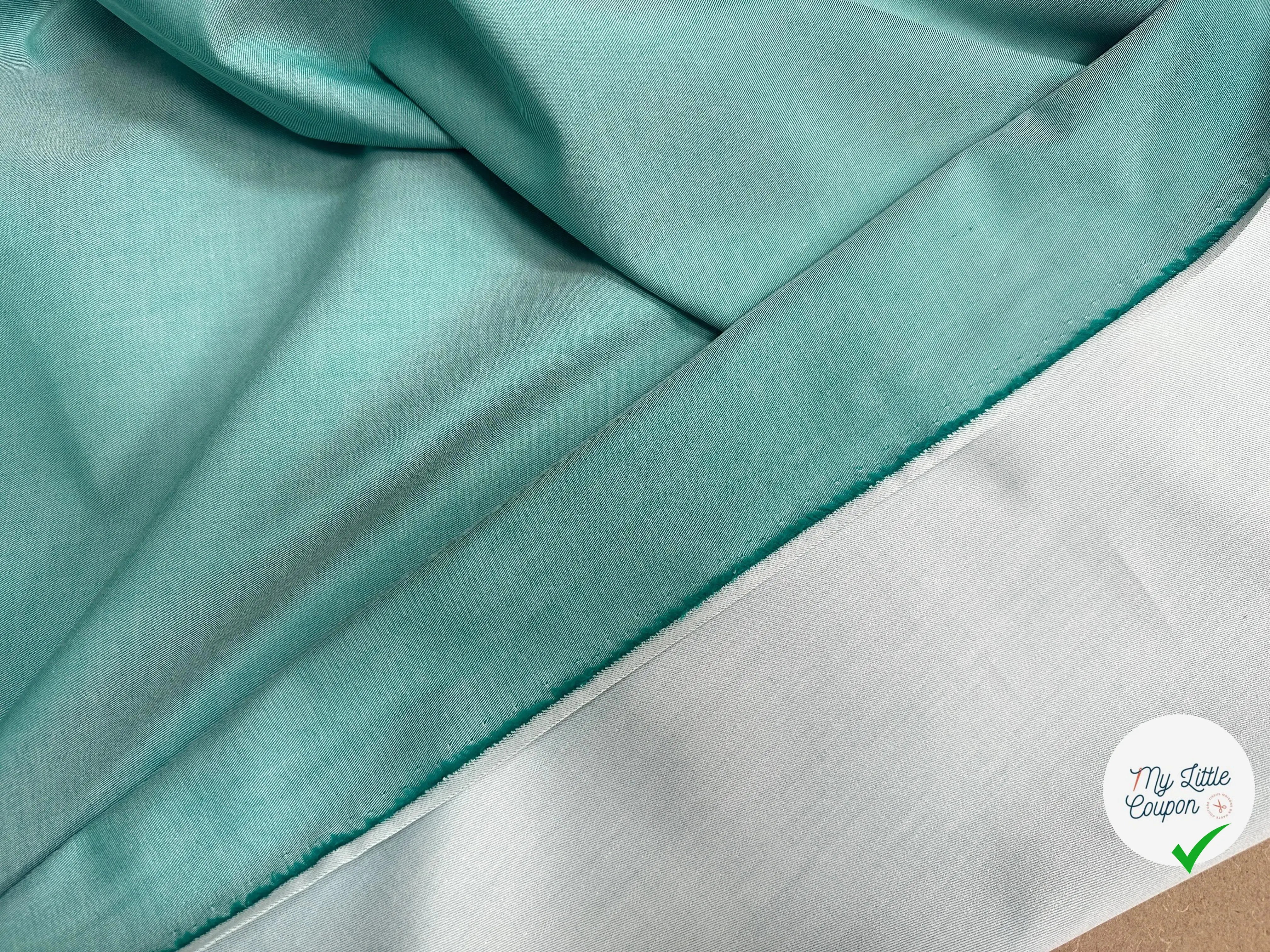 TISSU CHEMISE REVERSIBLE VERT VENITIEN CHINÉ - My Little Coupon
