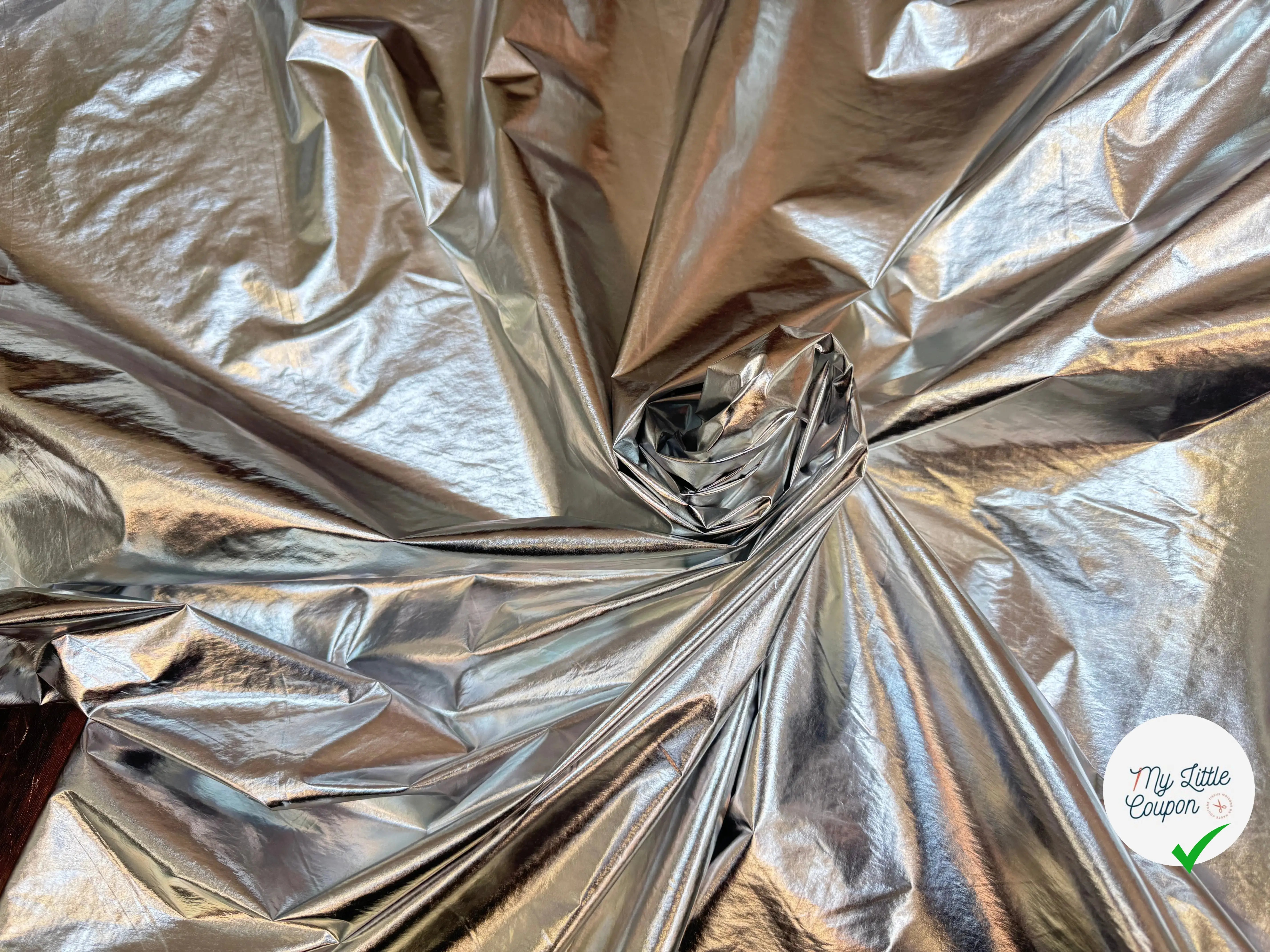 TISSU ENDUIT PVC METAL ARGENT - My Little Coupon