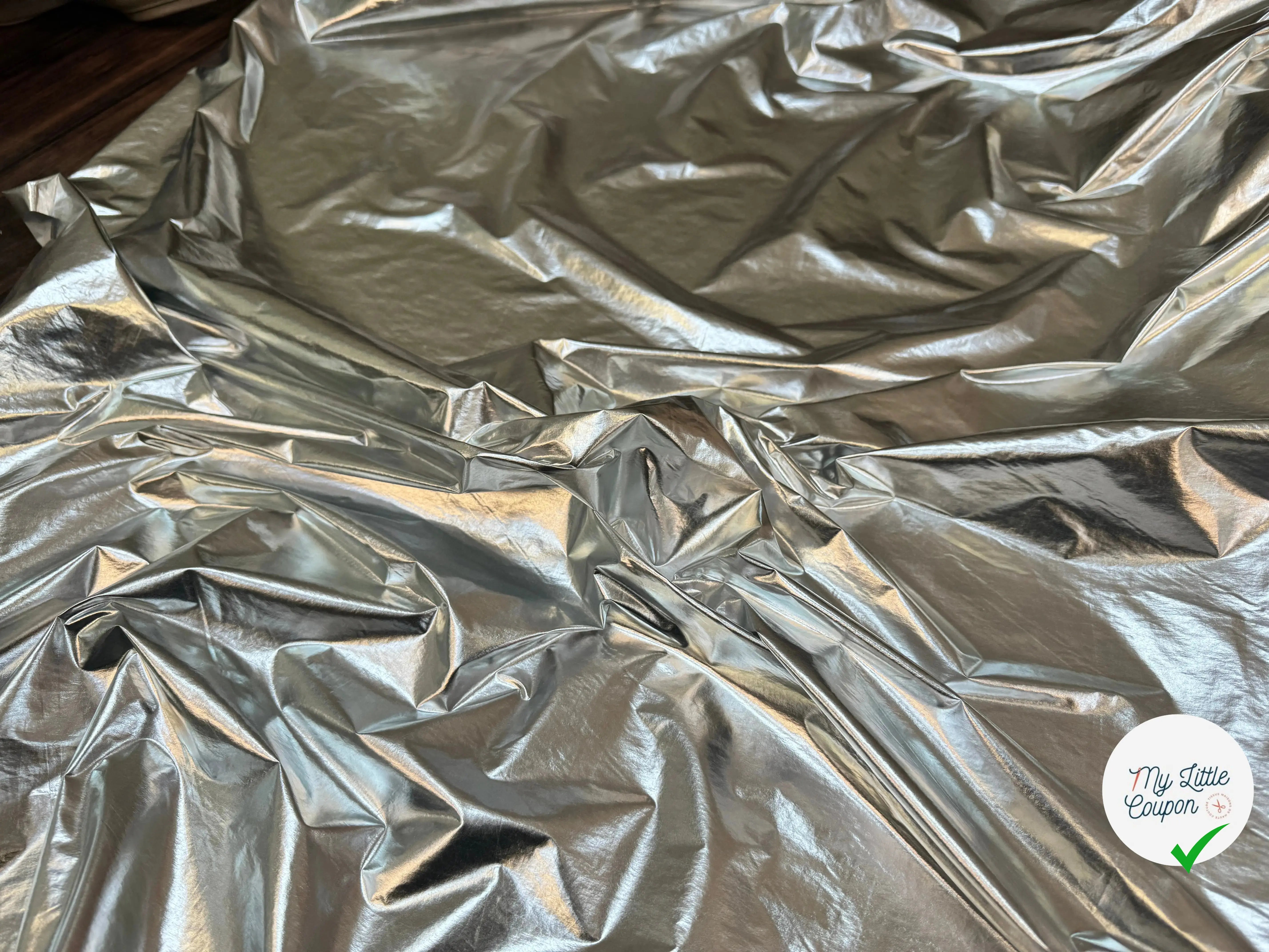 TISSU ENDUIT PVC METAL ARGENT - My Little Coupon