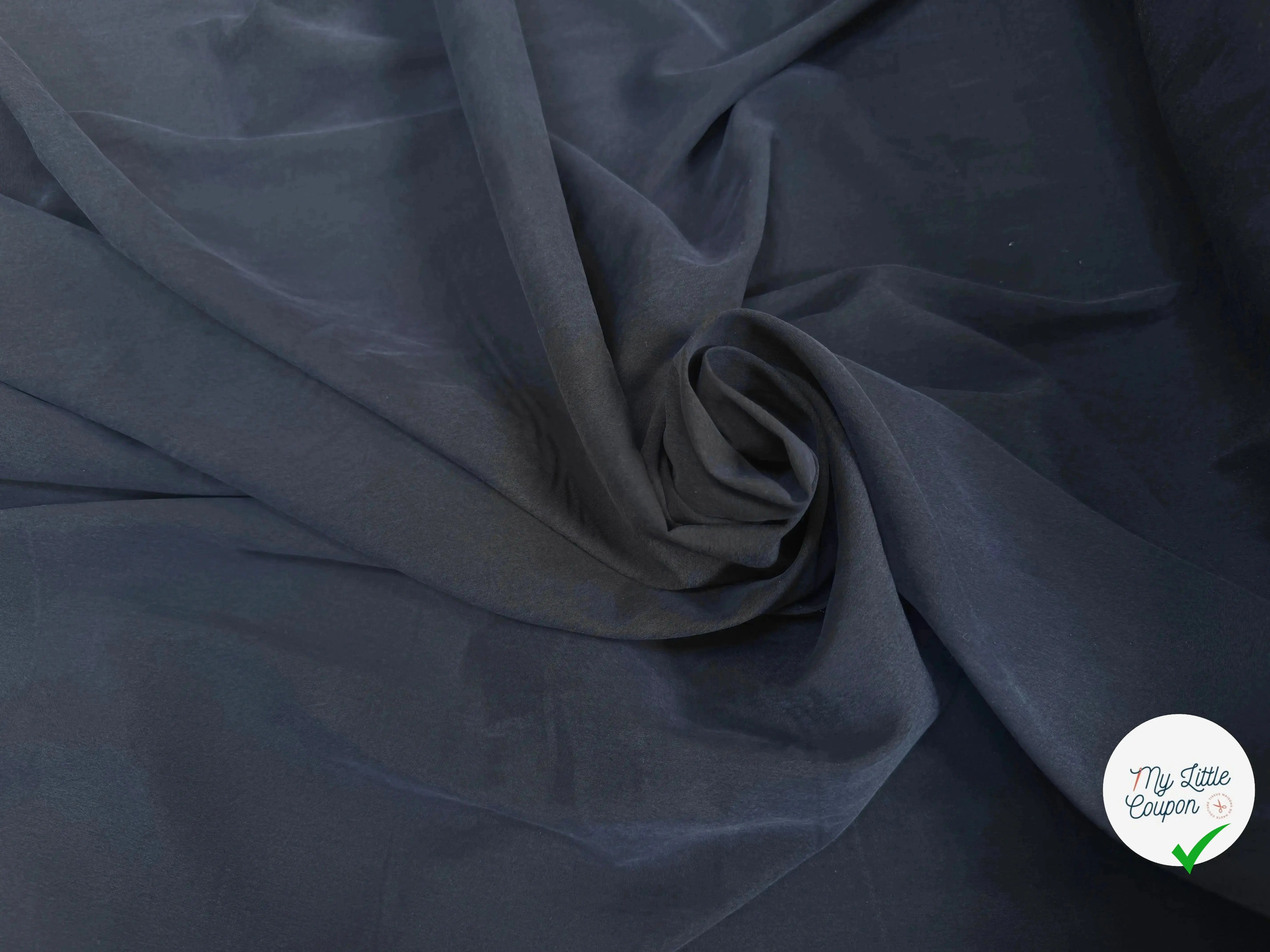 TISSU LYOCELL PEACHSKIN MARINE - My Little Coupon