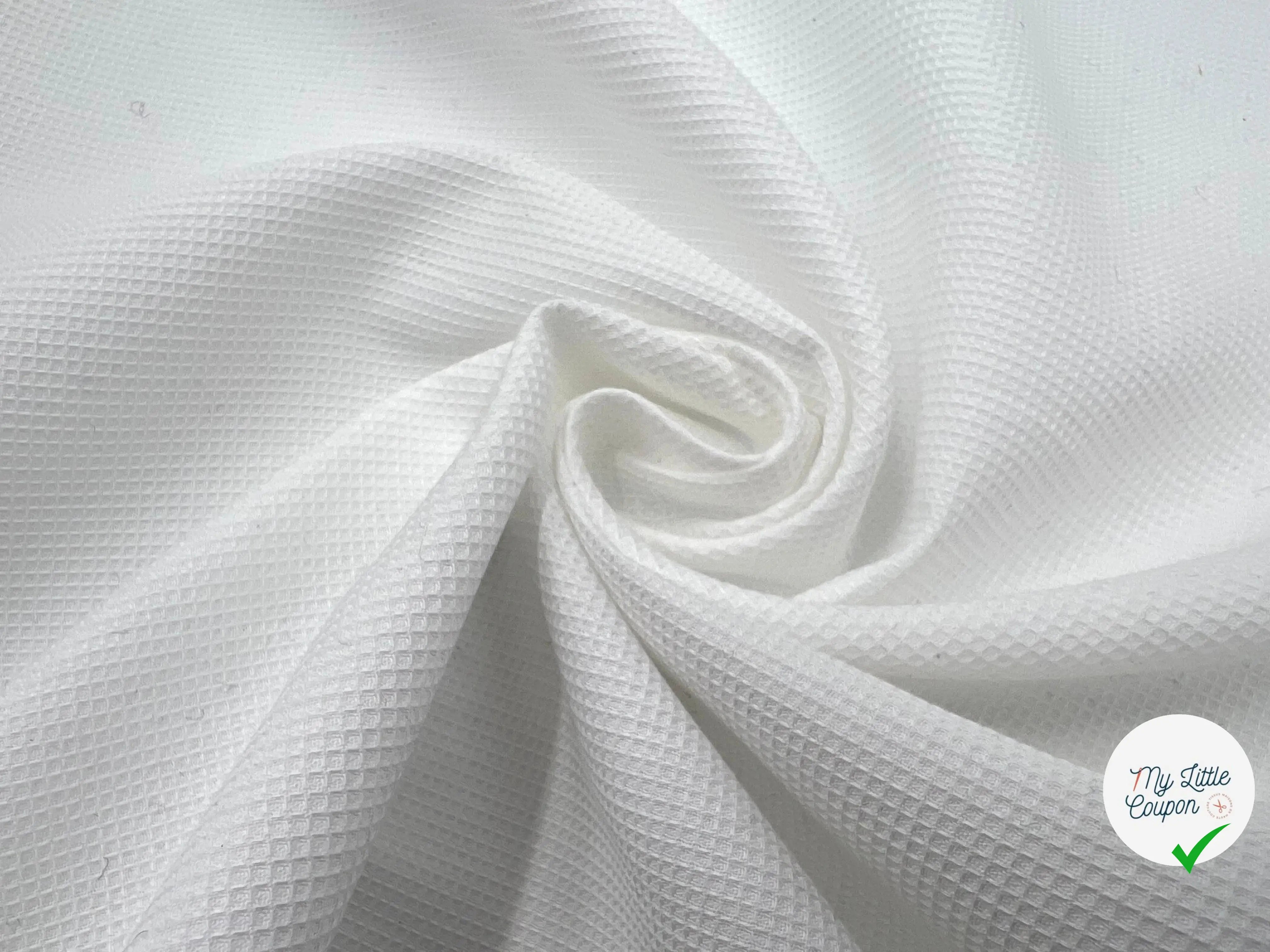 TISSU NID D'ABEILLE BLANC - My Little Coupon - tissu - coudre