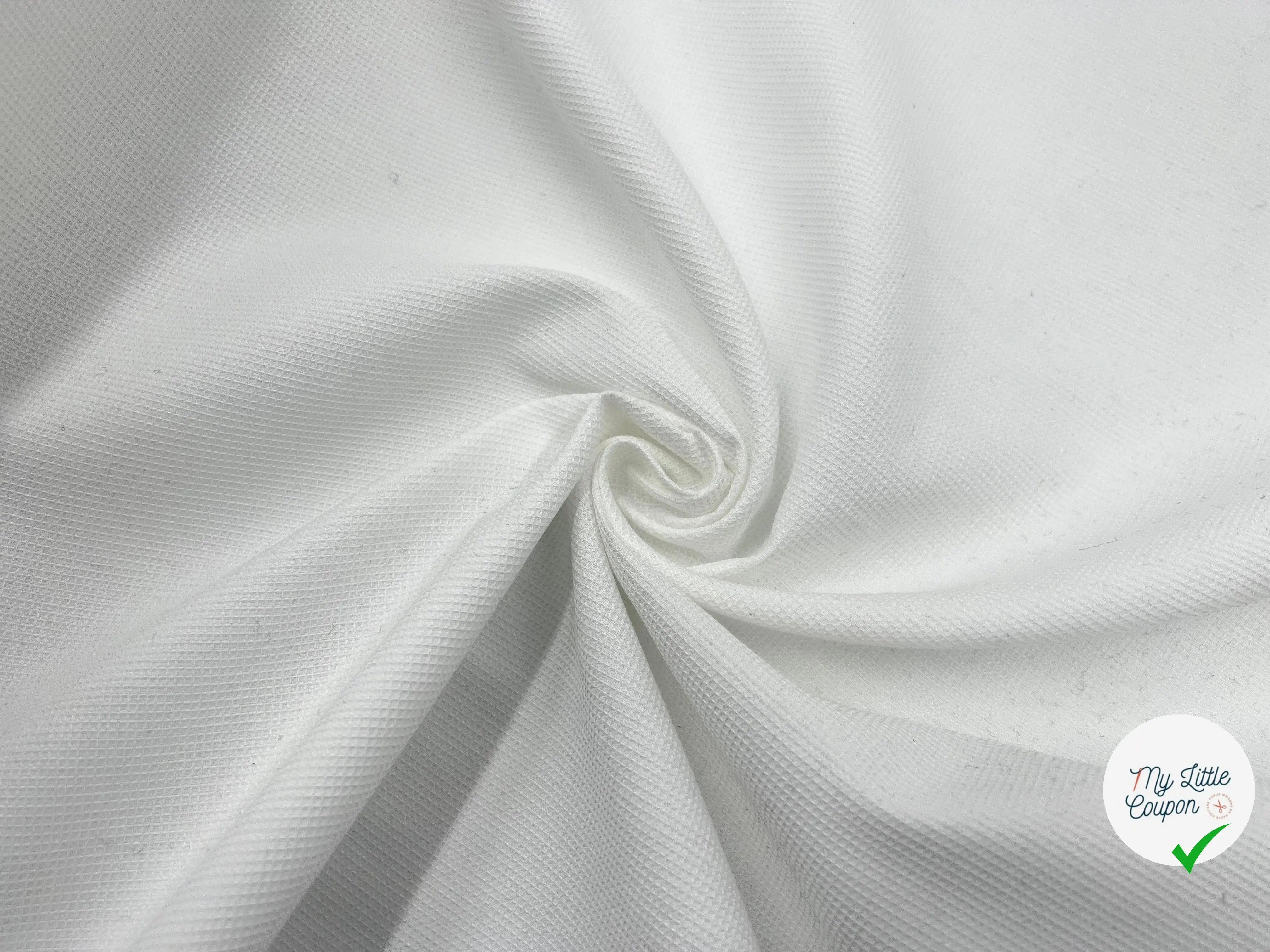 TISSU NID D'ABEILLE BLANC - My Little Coupon - tissu - coudre