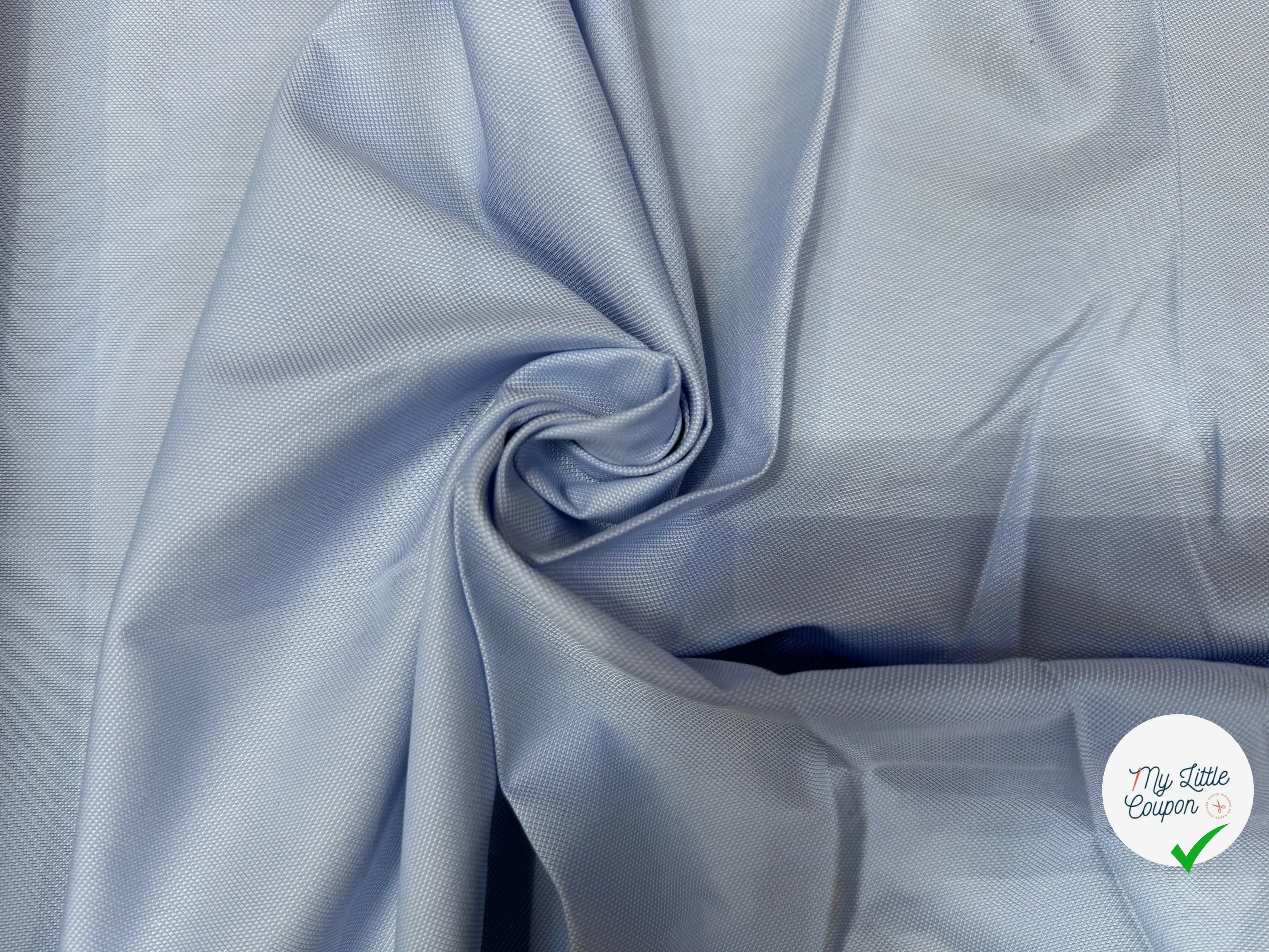 TISSU OXFORD COTON BLEU BLANC - My Little Coupon