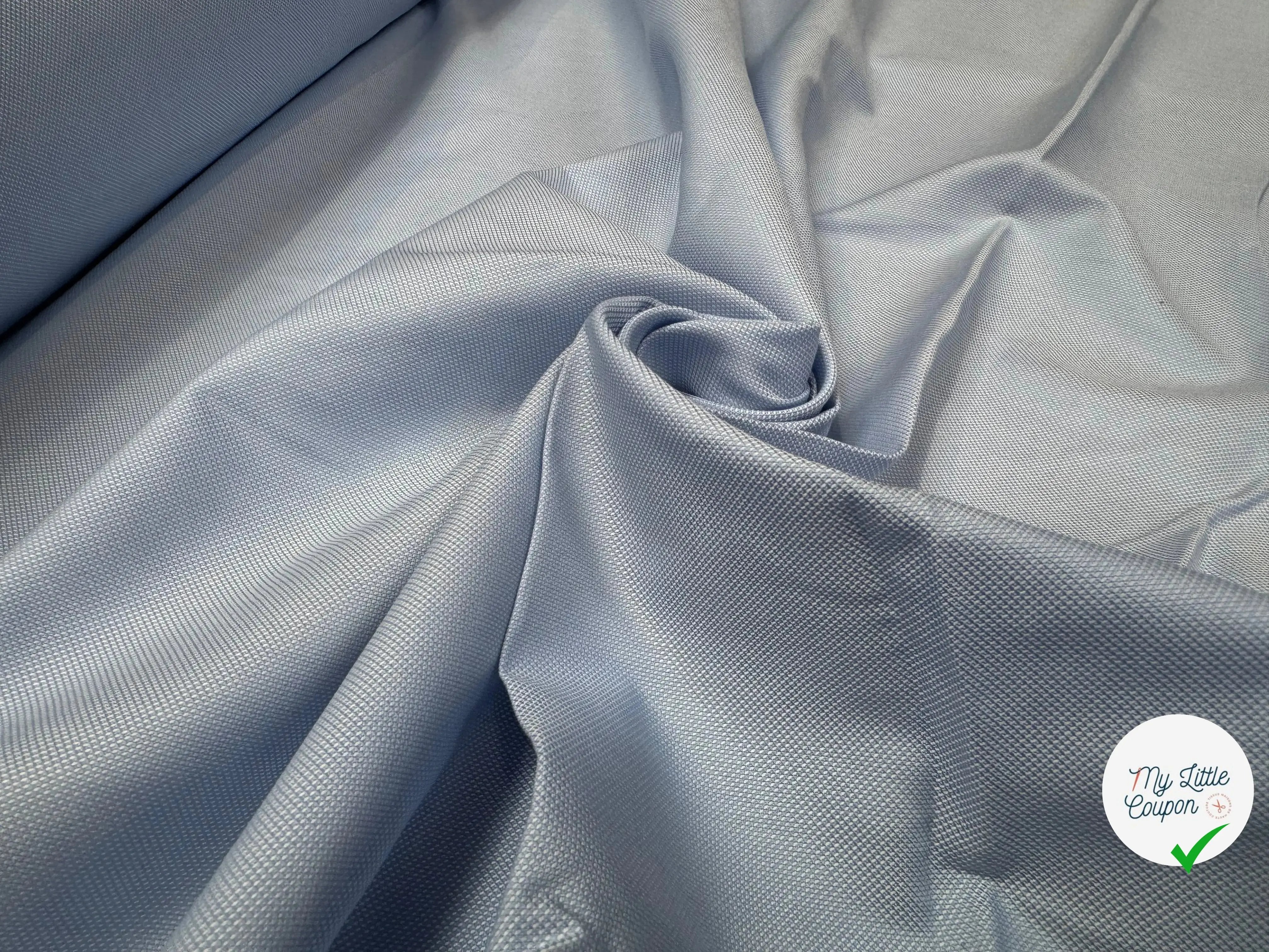 TISSU OXFORD COTON BLEU BLANC - My Little Coupon