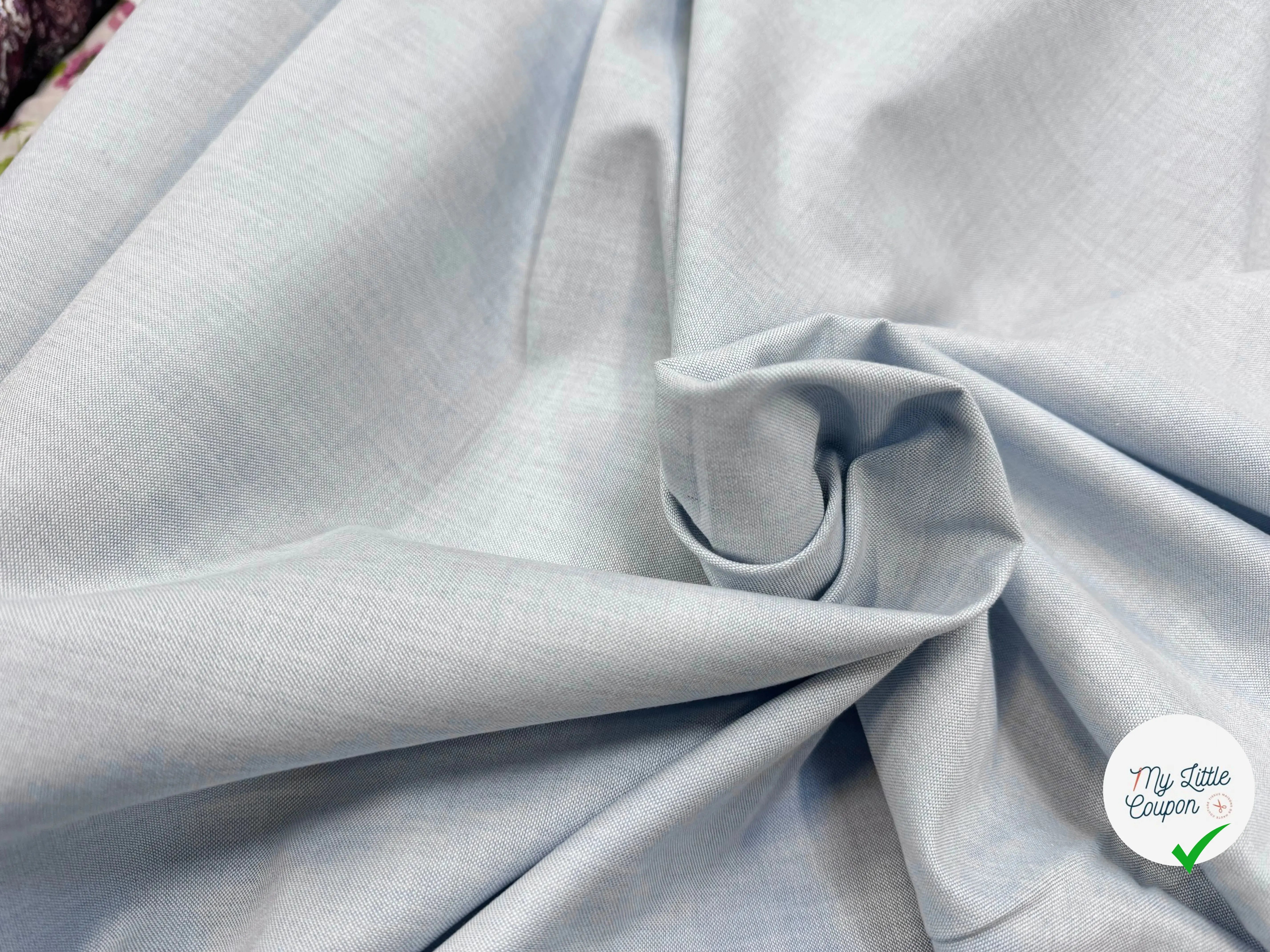 TISSU OXFORD SOMELIOS BLEU CLAIR - My Little Coupon