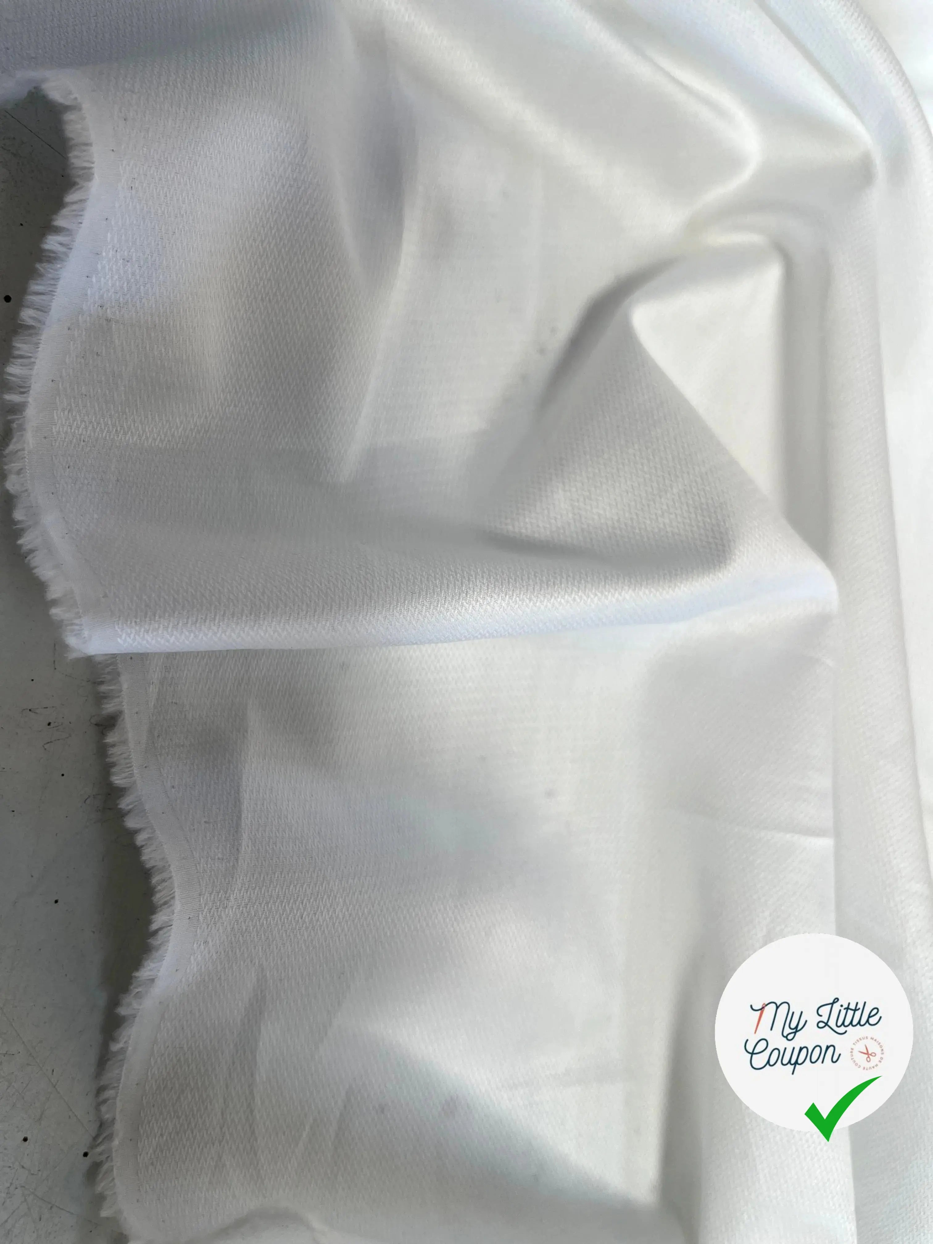 TISSU OXFORD UNI BLANC - My Little Coupon