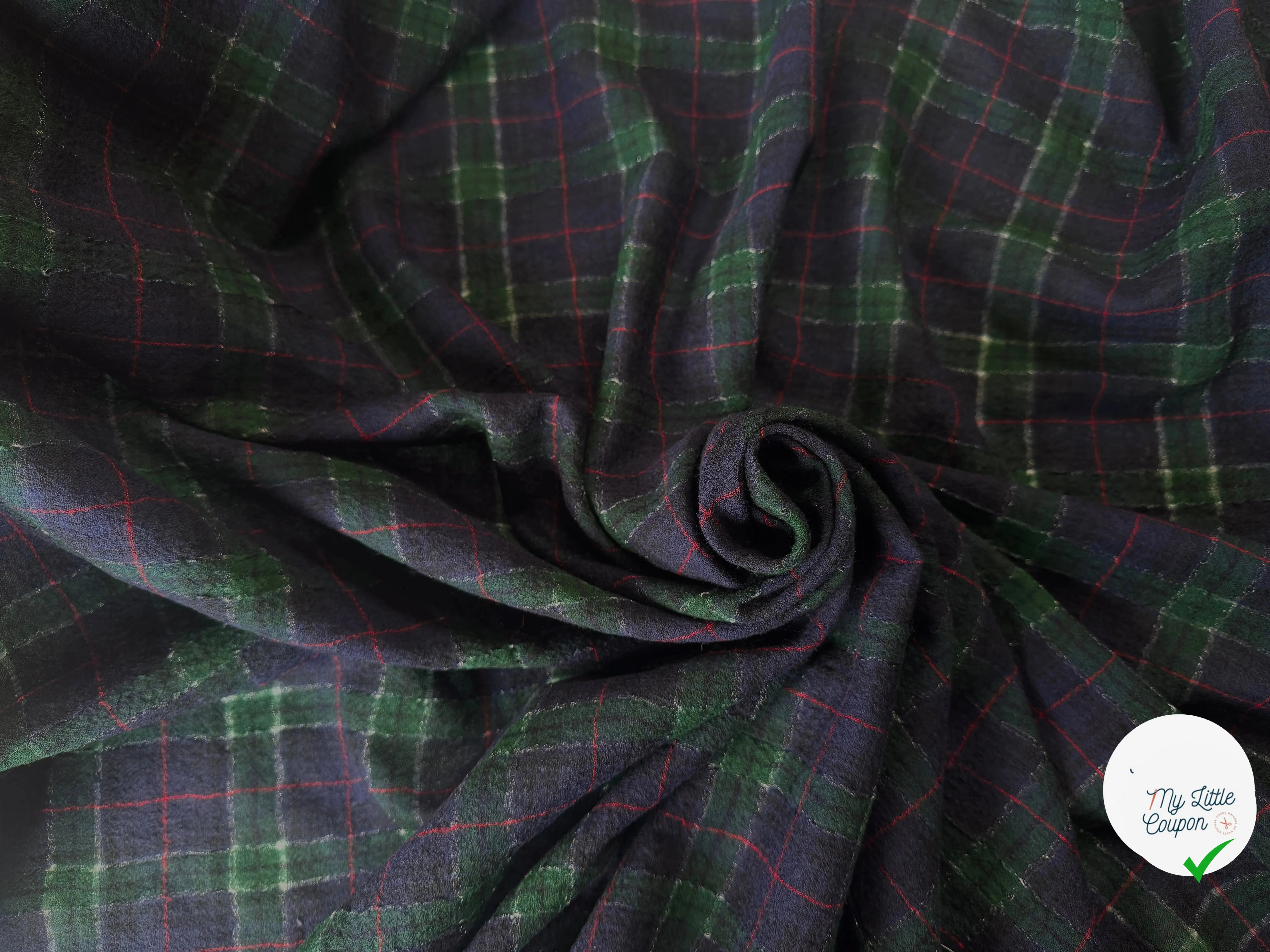 TISSU SURCHEMISE À CARREAUX 100% LAINE - My Little Coupon