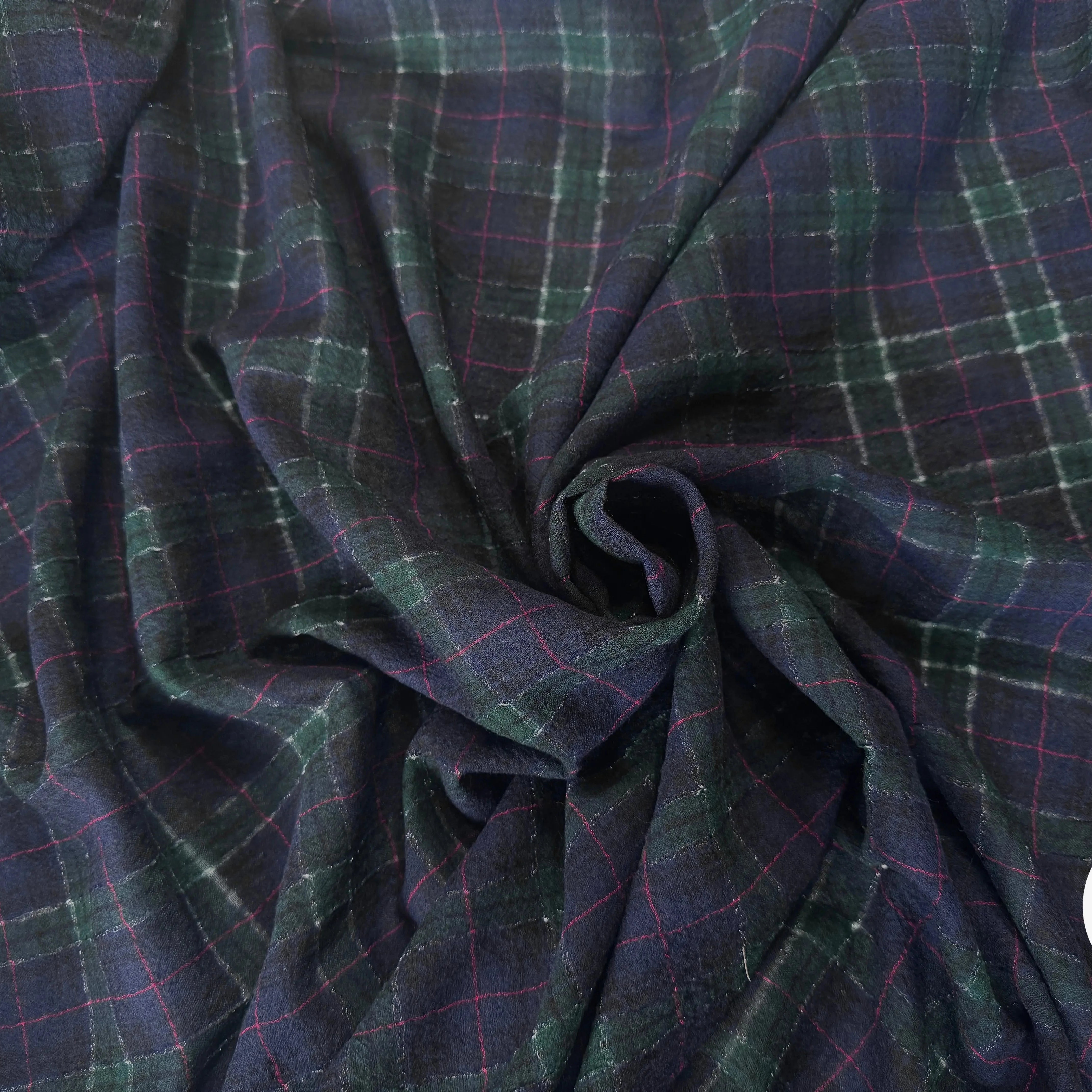 TISSU SURCHEMISE À CARREAUX 100% LAINE - My Little Coupon