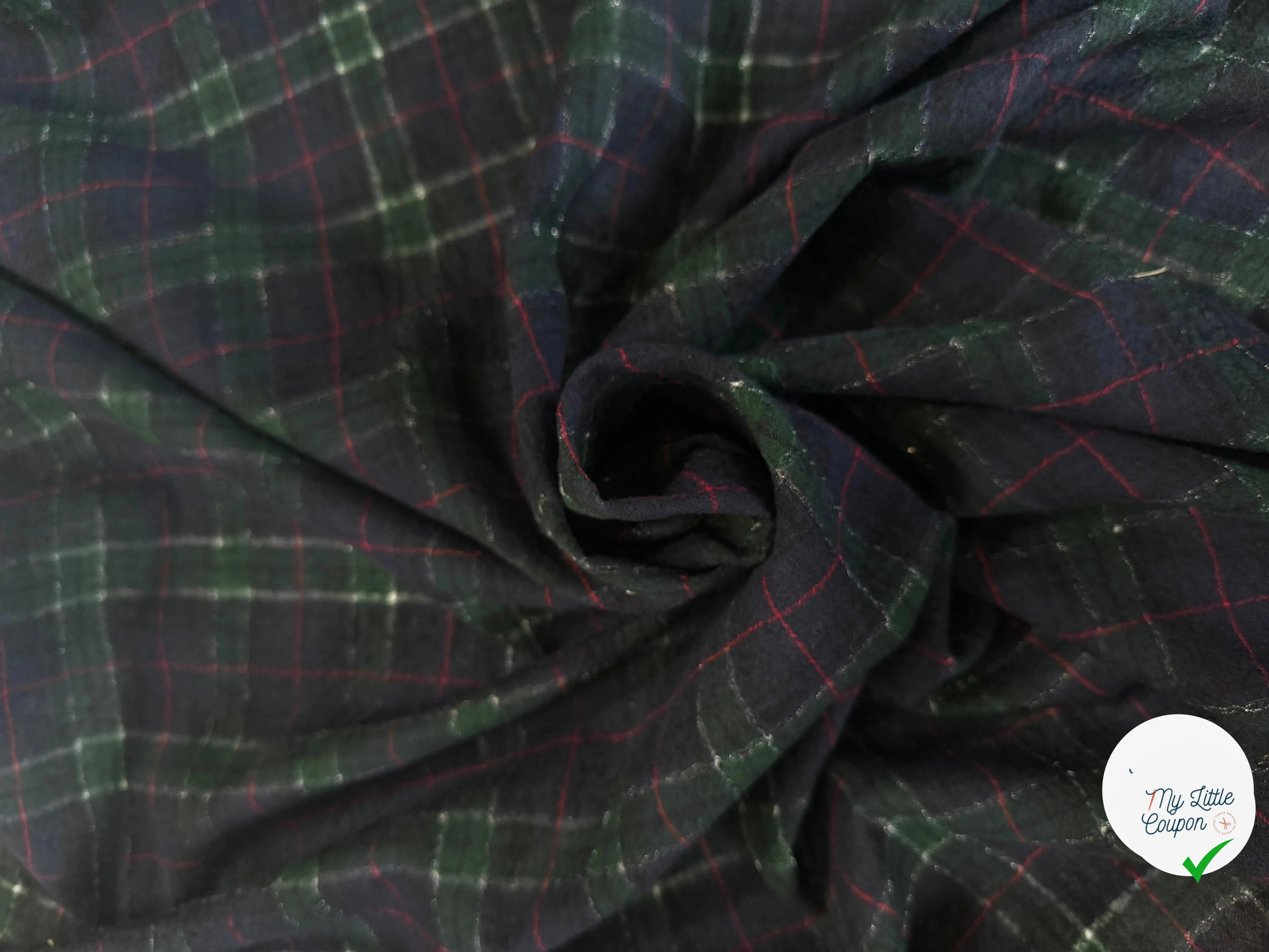 TISSU SURCHEMISE À CARREAUX 100% LAINE - My Little Coupon