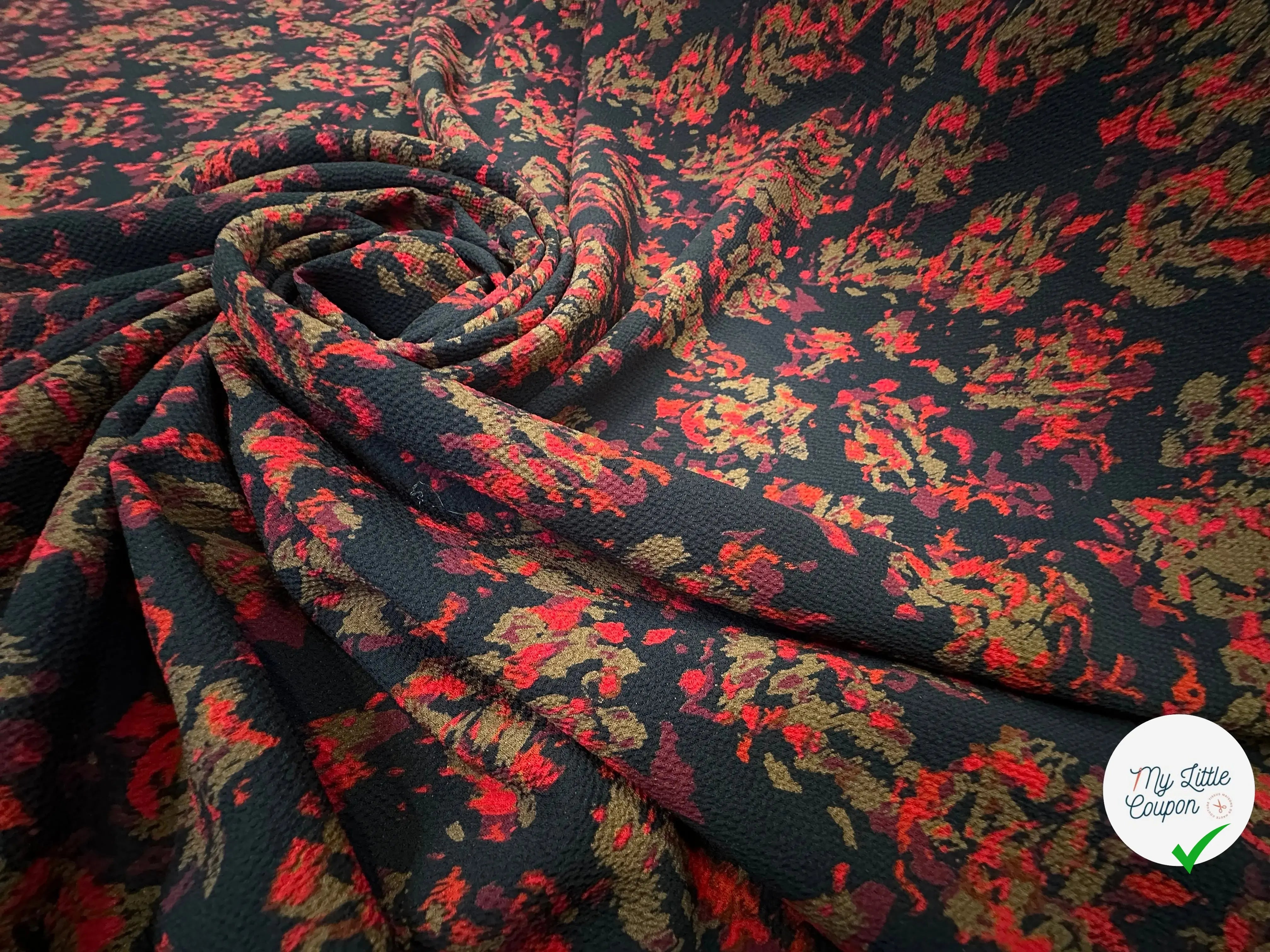 TISSU WAFFLE GAUFFRÉ FLEURS DU MAL - My Little Coupon
