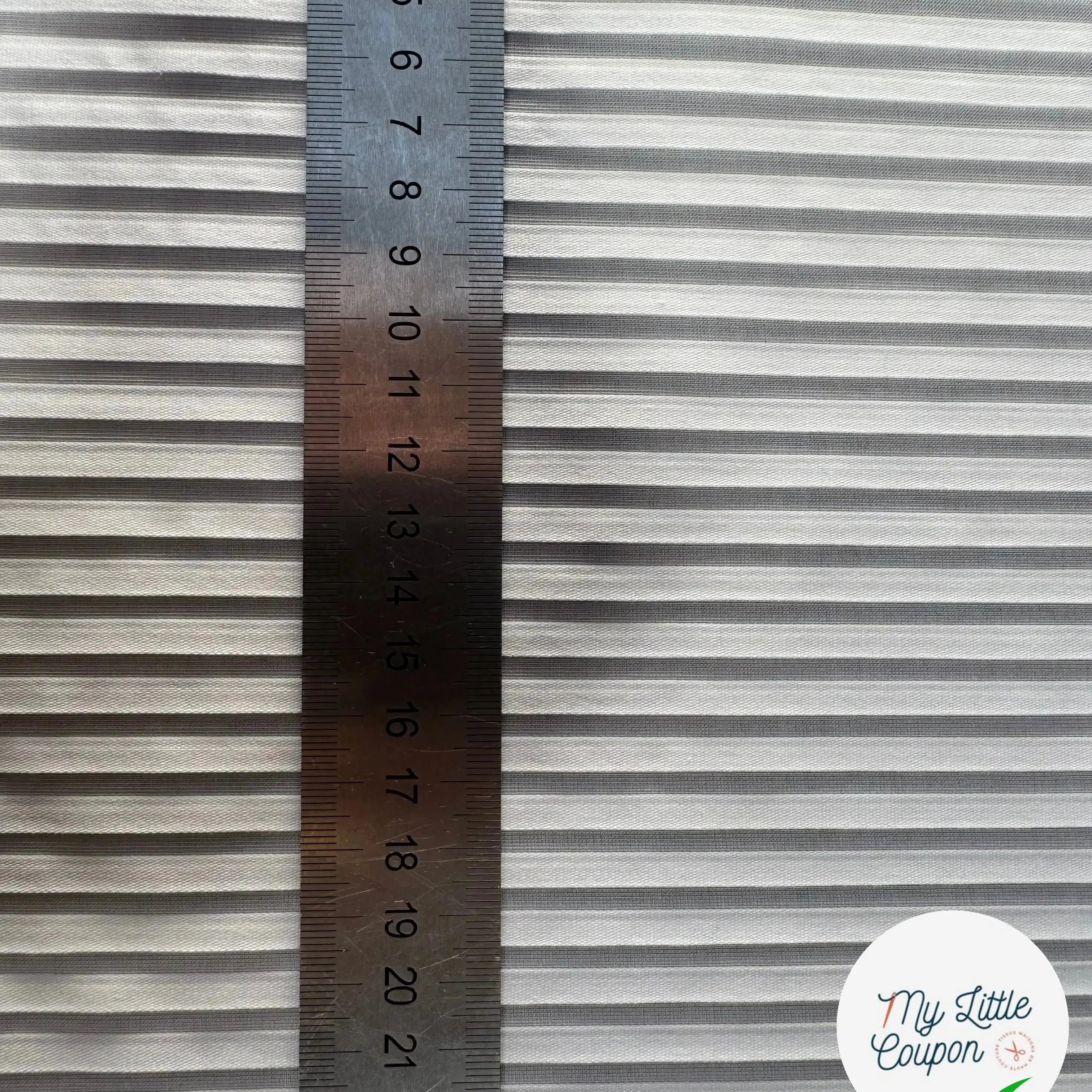 TOILE COTON RAYURE JACQUARD GRANDES RAYURES HORIZONTALES - My Little Coupon