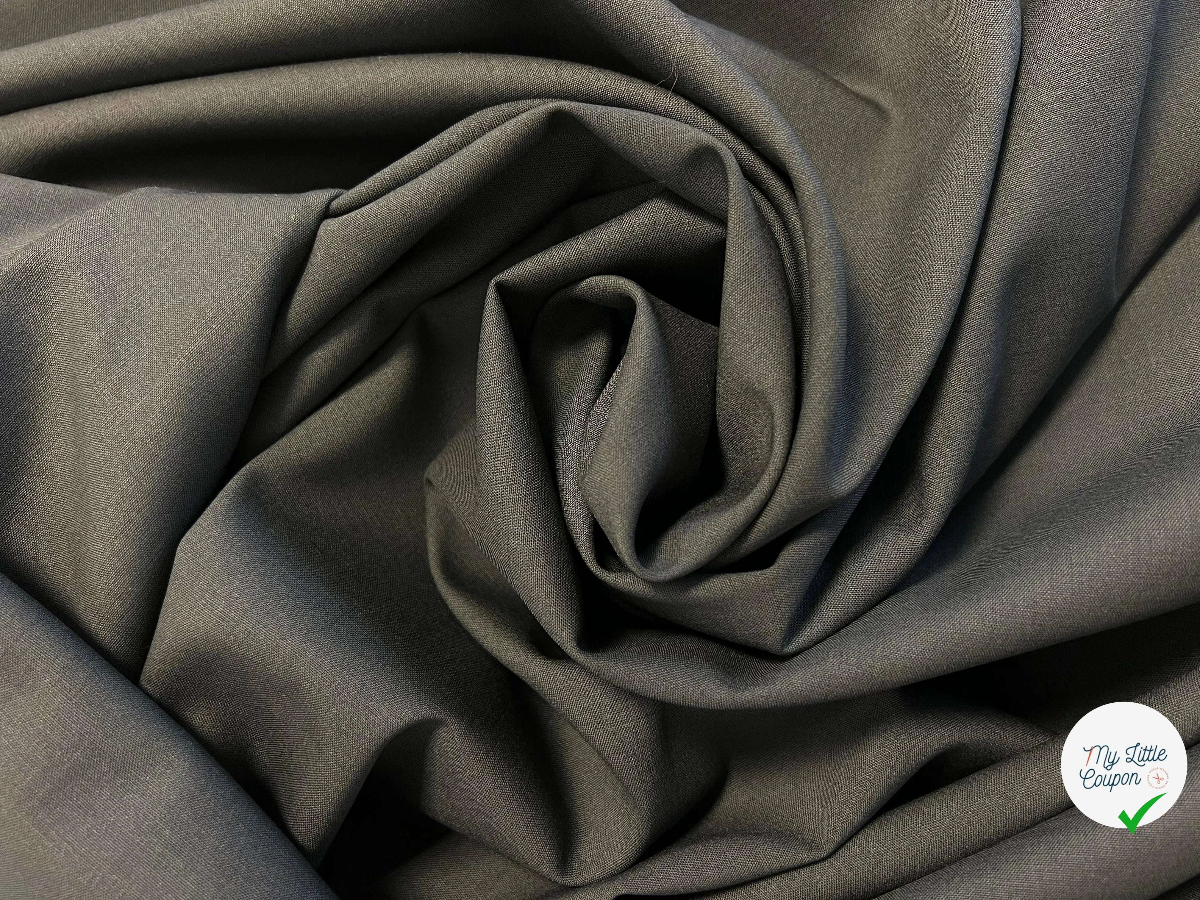 TOILE DE LAINE GRIS MASTIC - coupon de 3 mètres - My Little Coupon - tissu - coudre