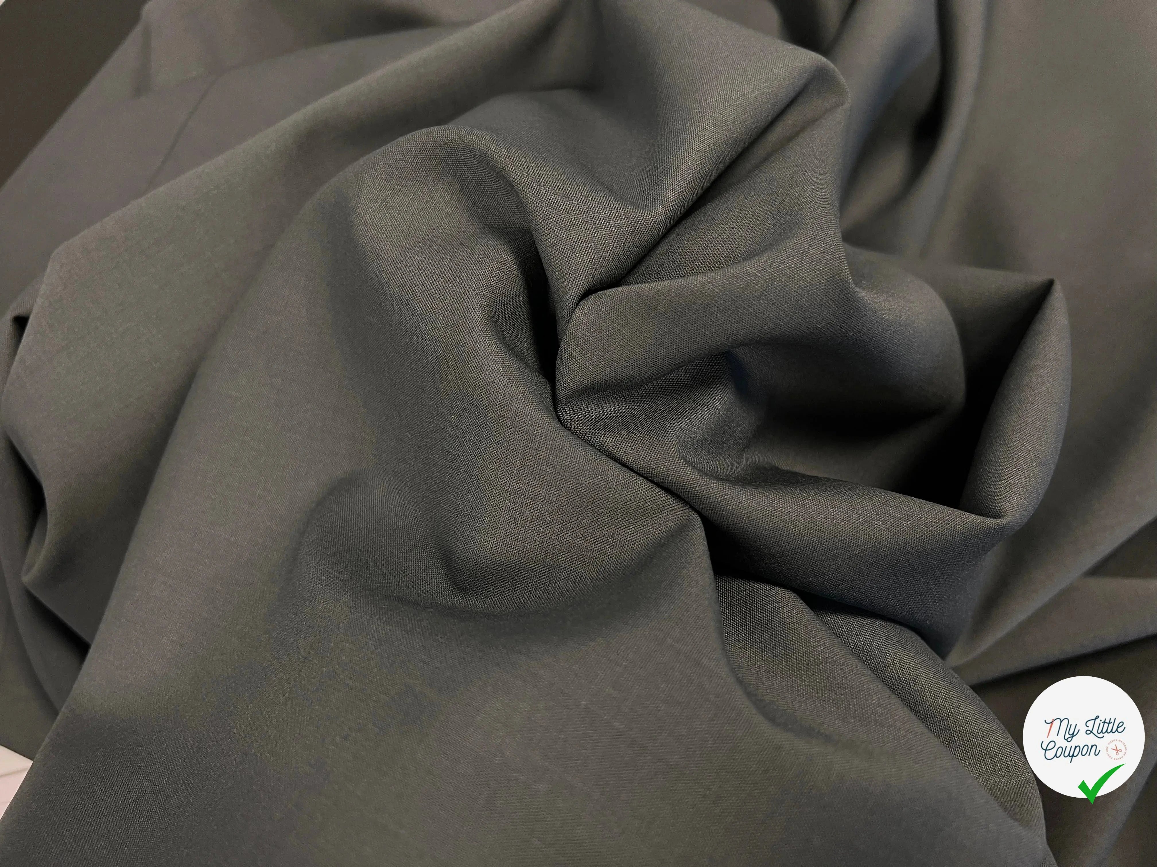 TOILE DE LAINE GRIS MASTIC - coupon de 3 mètres - My Little Coupon - tissu - coudre