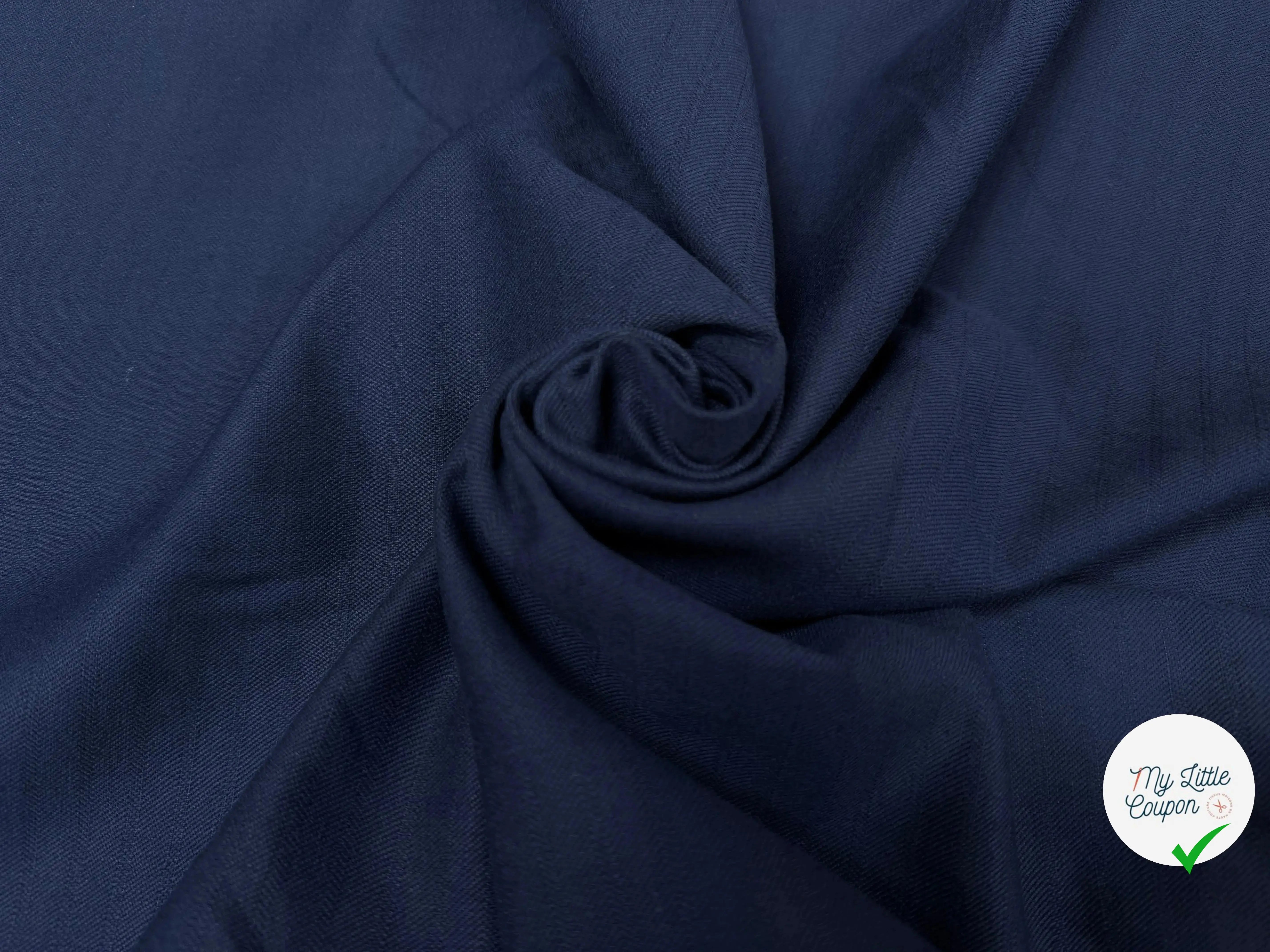 TOILE LOURDE COTON LIN ESPRIT COUTIL NAVY - My Little Coupon