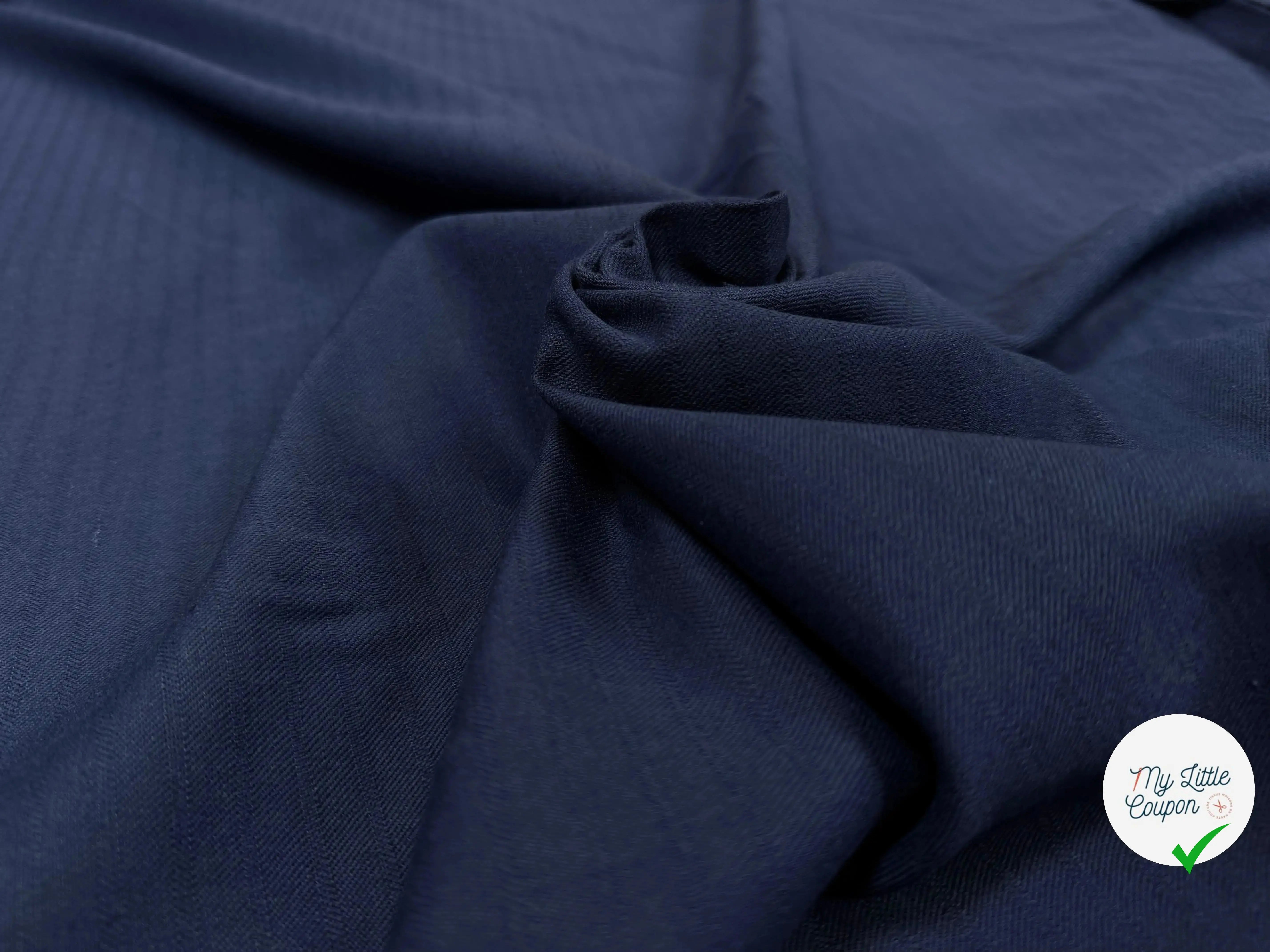 TOILE LOURDE COTON LIN ESPRIT COUTIL NAVY - My Little Coupon