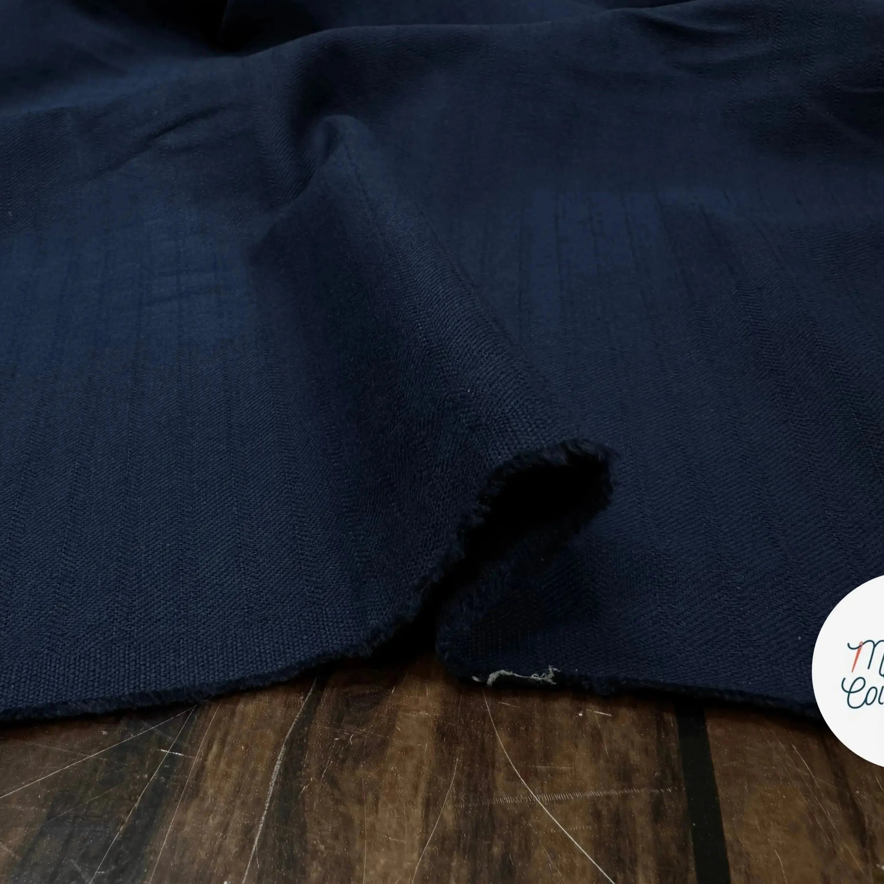 TOILE LOURDE COTON LIN ESPRIT COUTIL NAVY - My Little Coupon