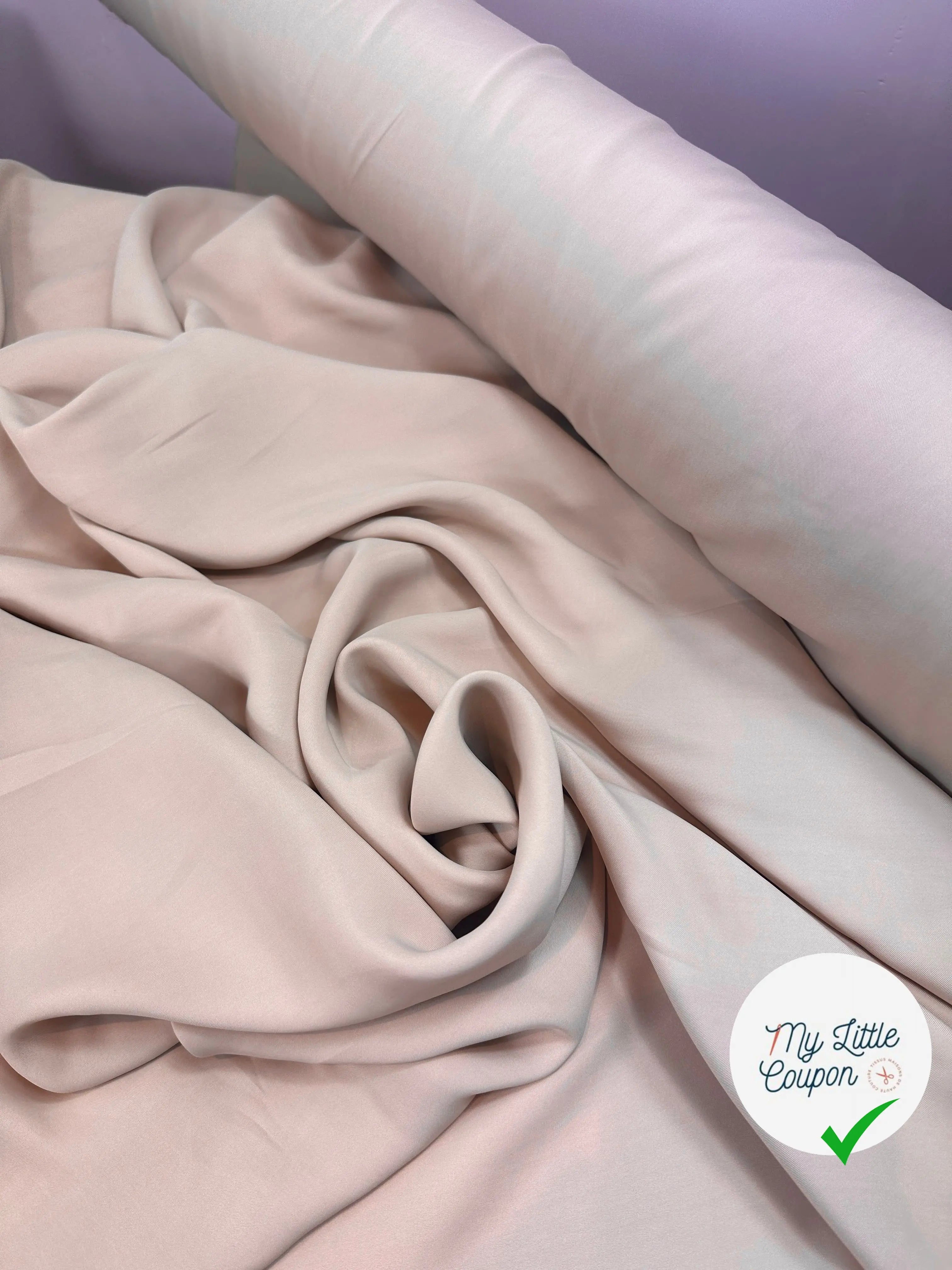 (Chute) TOILE VISCOSE FROIDE SABLE EFFET SOIE LAVÉE MSO