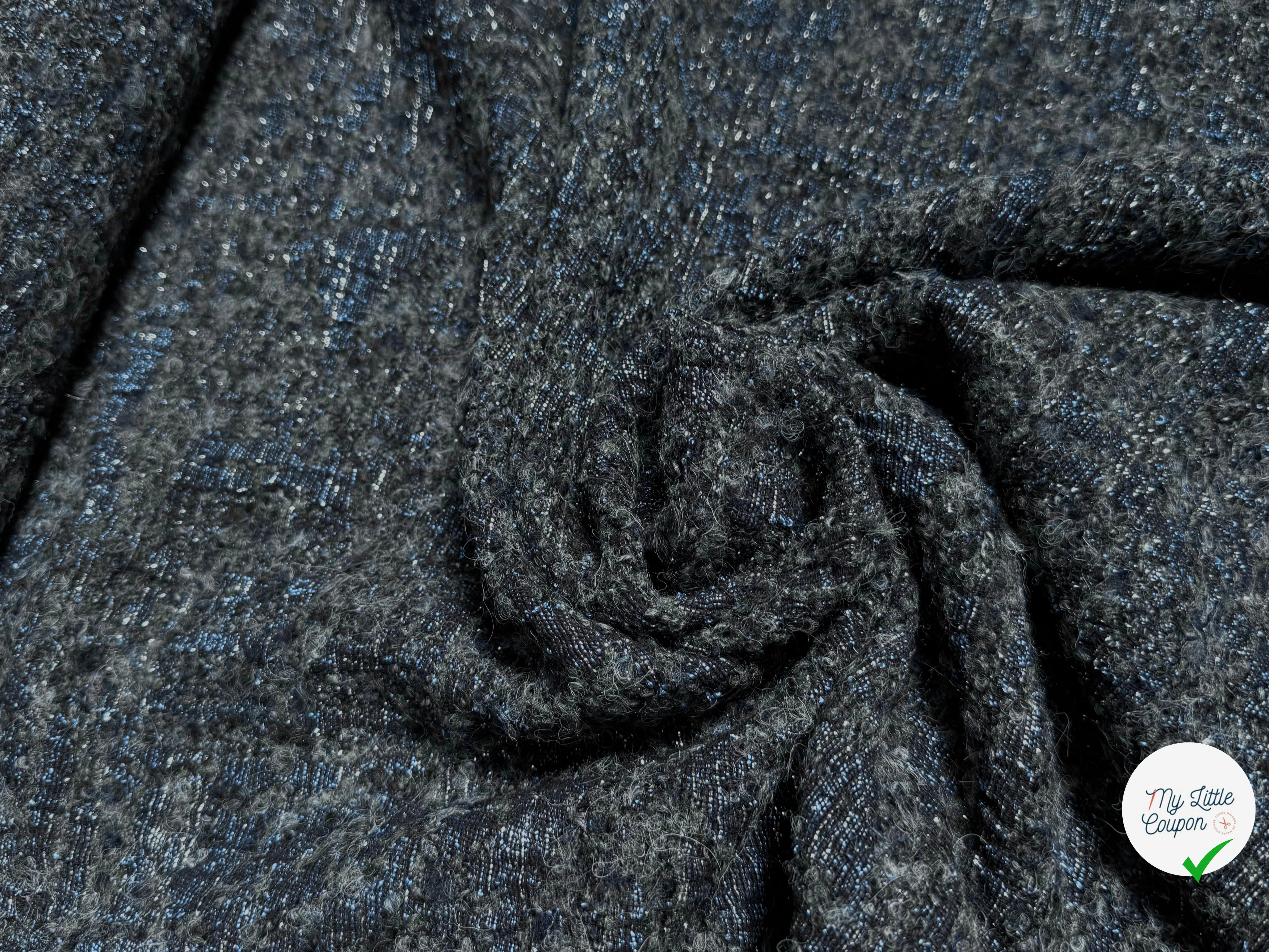 (Chute) TWEED BOUCLETTE BLEU GRIS BEAU - My Little Coupon