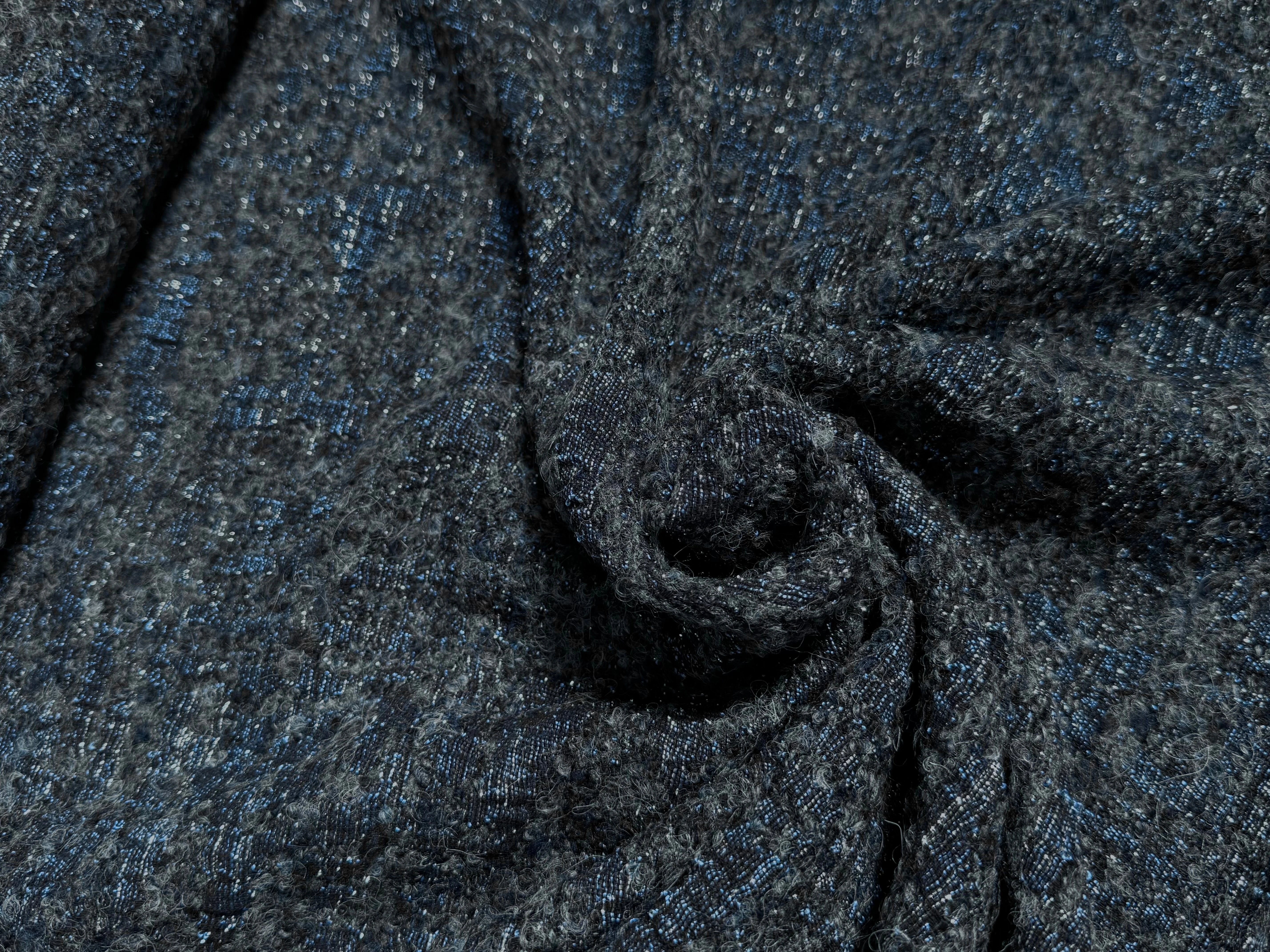 (Chute) TWEED BOUCLETTE BLEU GRIS BEAU - My Little Coupon