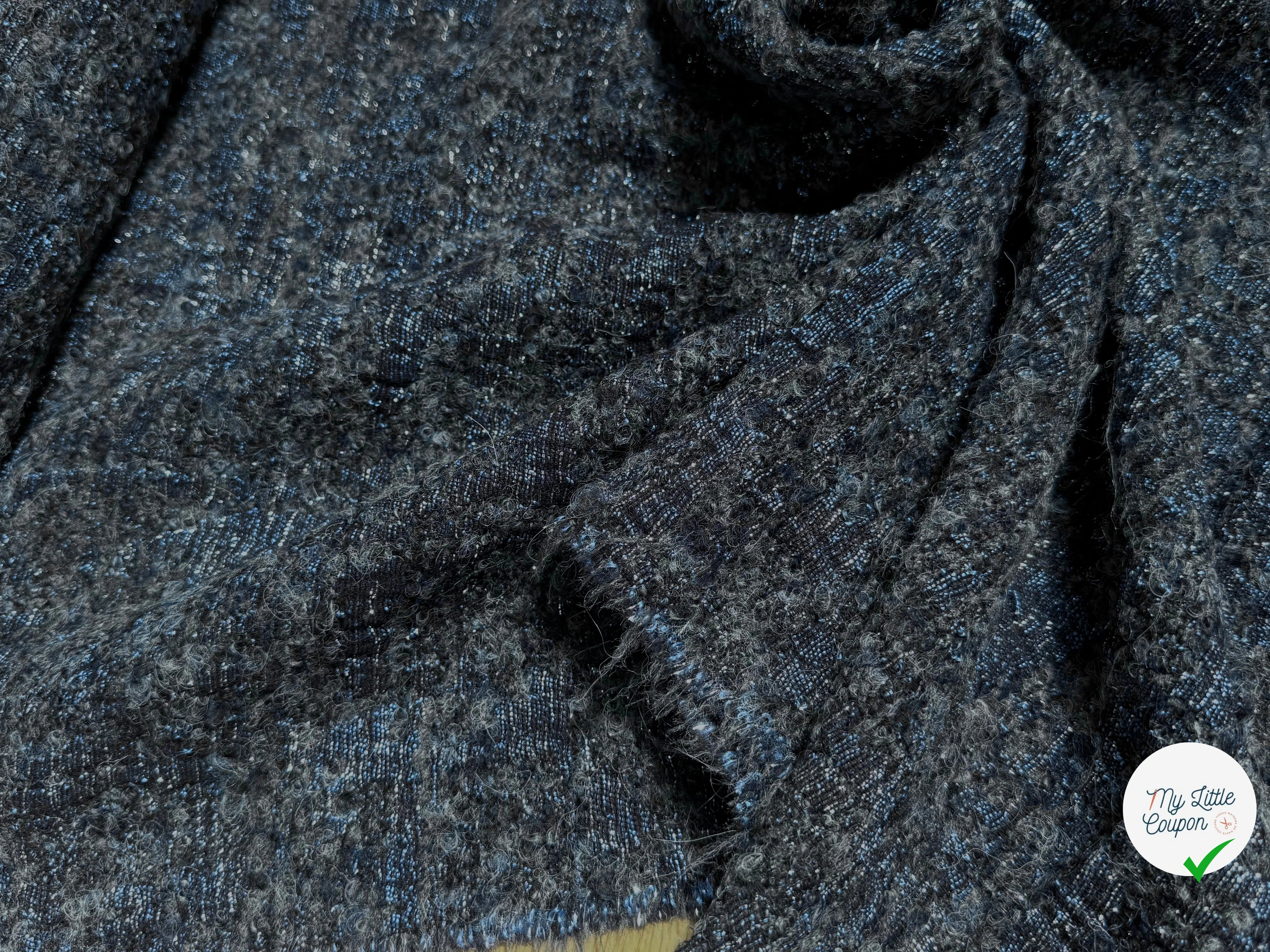 (Chute) TWEED BOUCLETTE BLEU GRIS BEAU - My Little Coupon