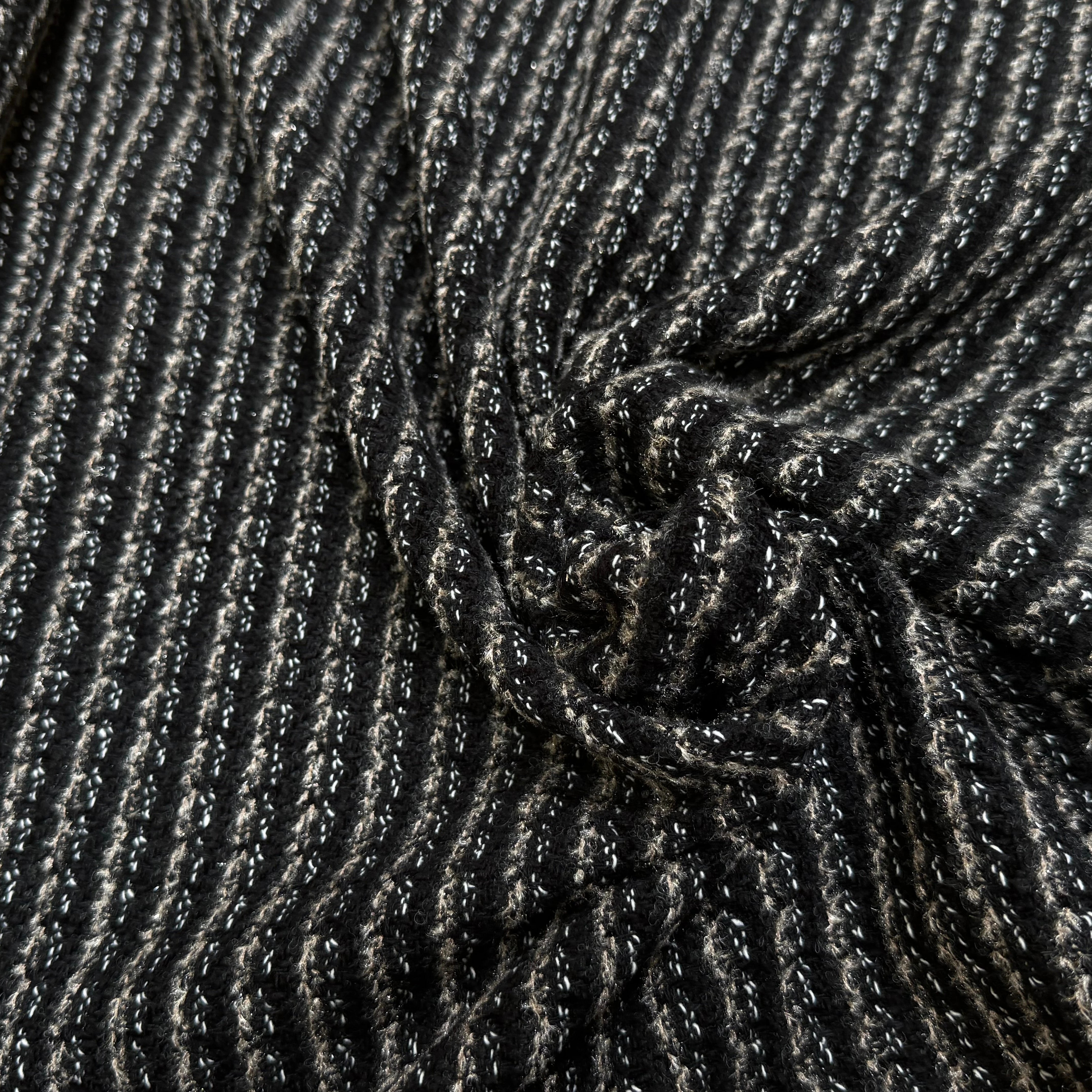 (Chute) TWEED BOUCLETTE DE LAINE RAYURES 76% LAINE - My Little Coupon