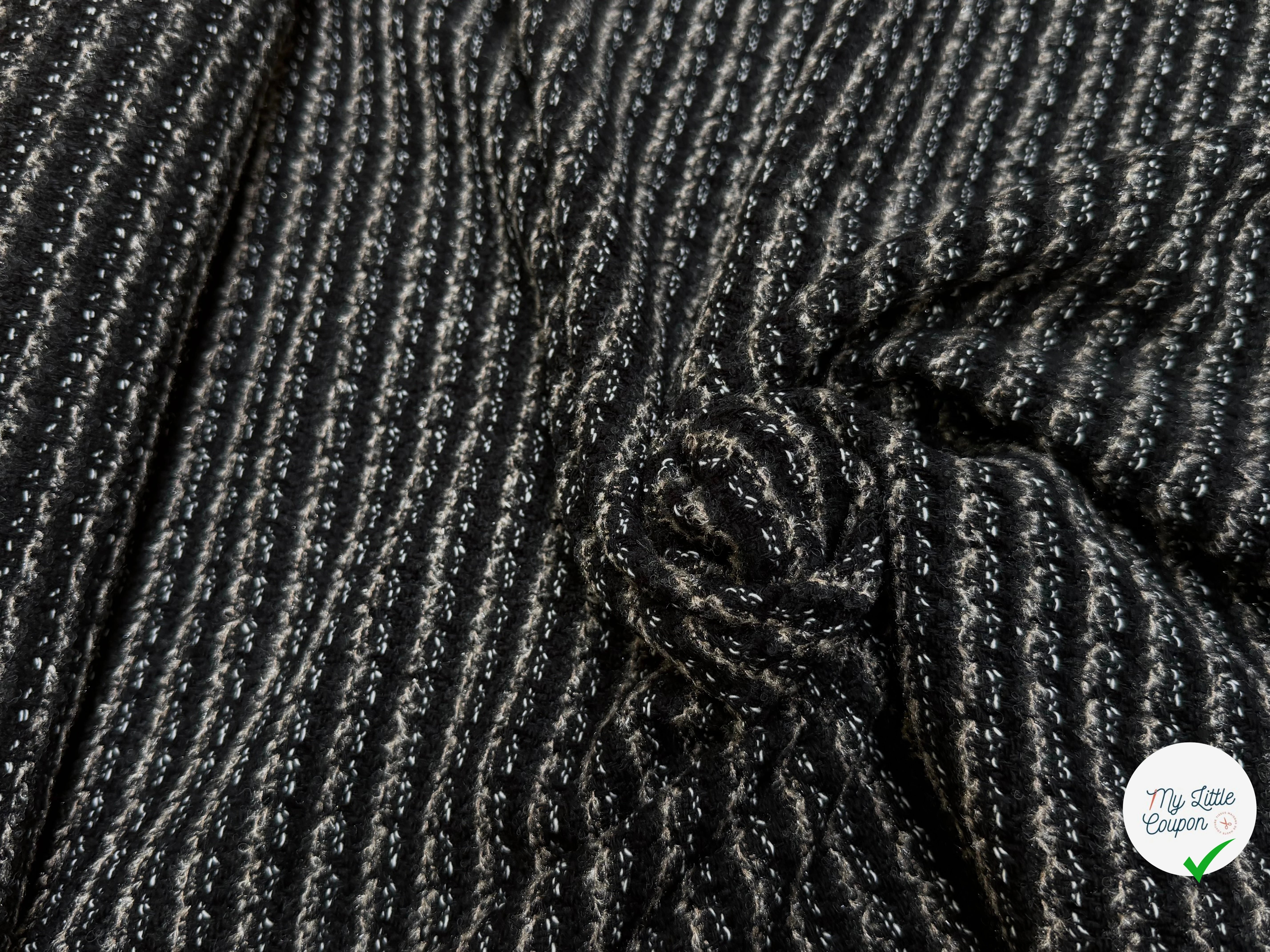 (Chute) TWEED BOUCLETTE DE LAINE RAYURES 76% LAINE - My Little Coupon