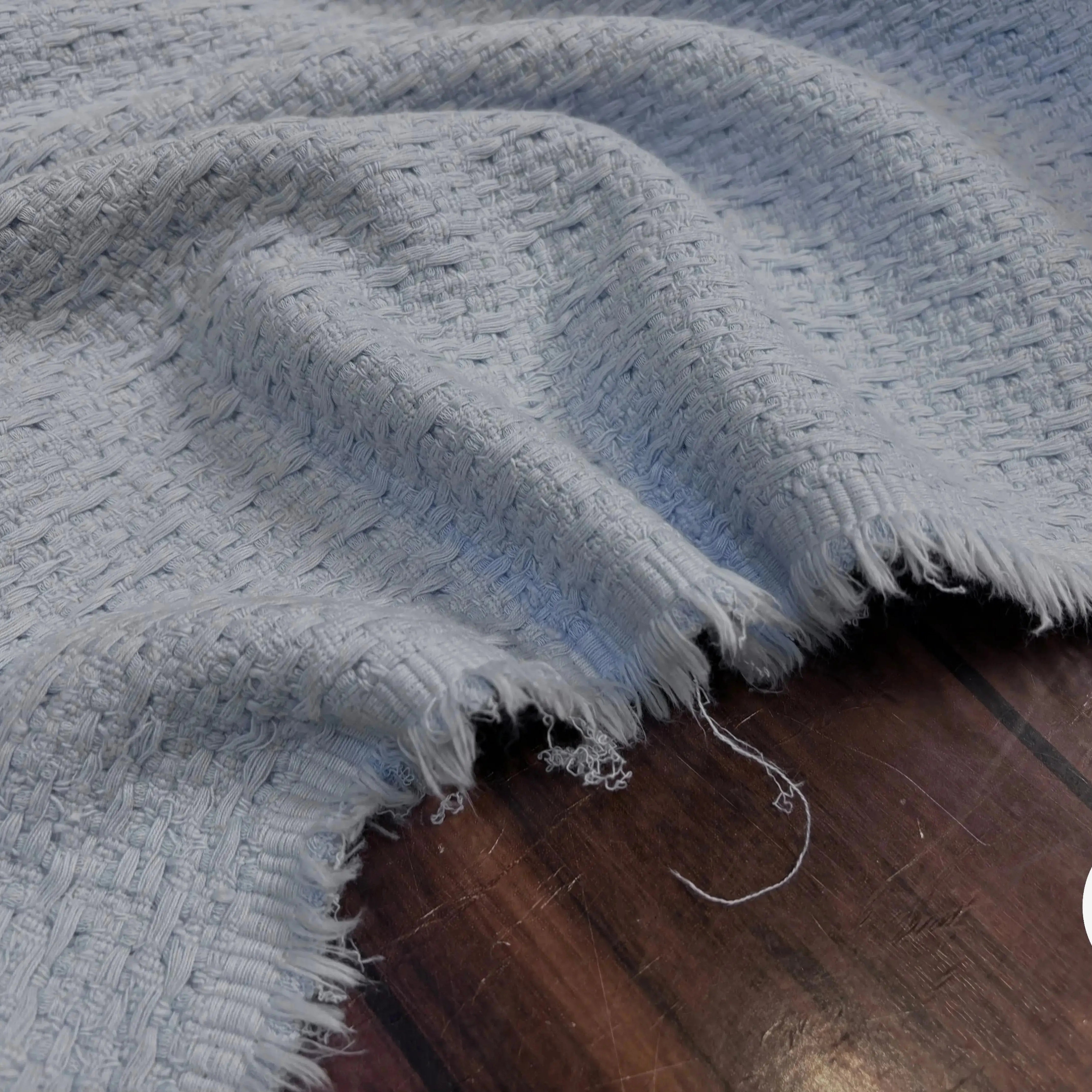 TWEED COTON BLEU BÉBÉ 100% COTON - My Little Coupon