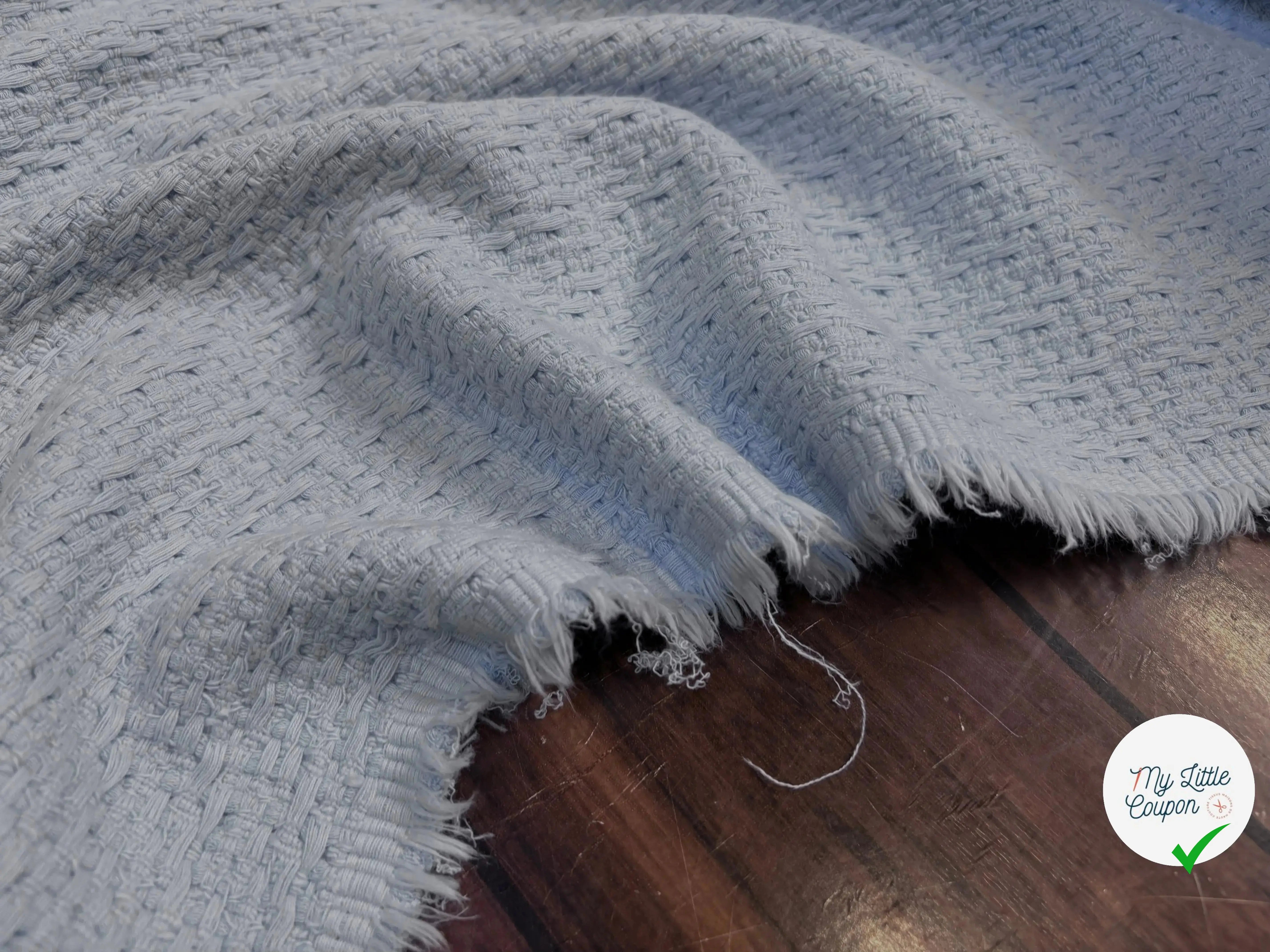 TWEED COTON BLEU BÉBÉ 100% COTON - My Little Coupon