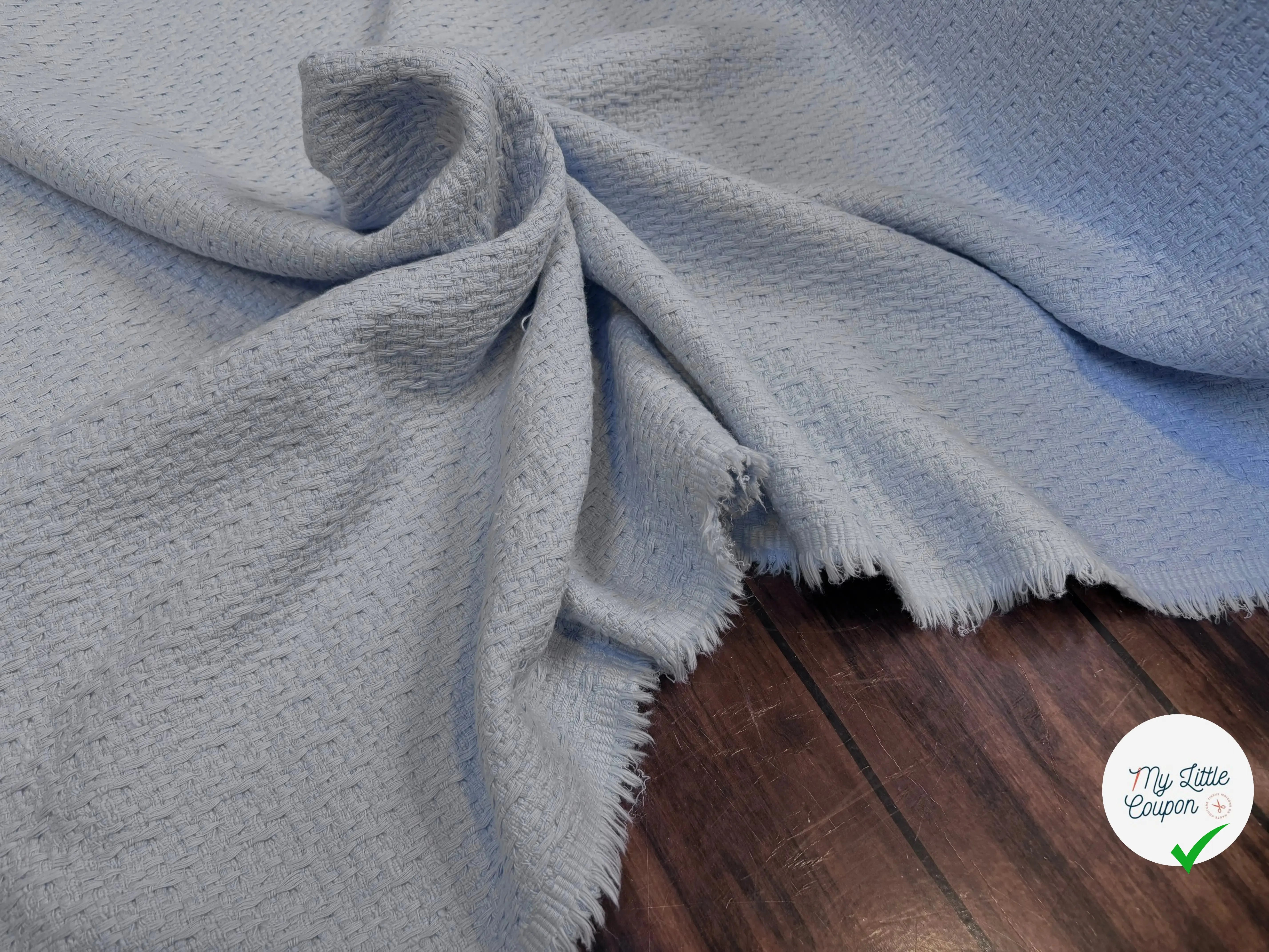 TWEED COTON BLEU BÉBÉ 100% COTON - My Little Coupon