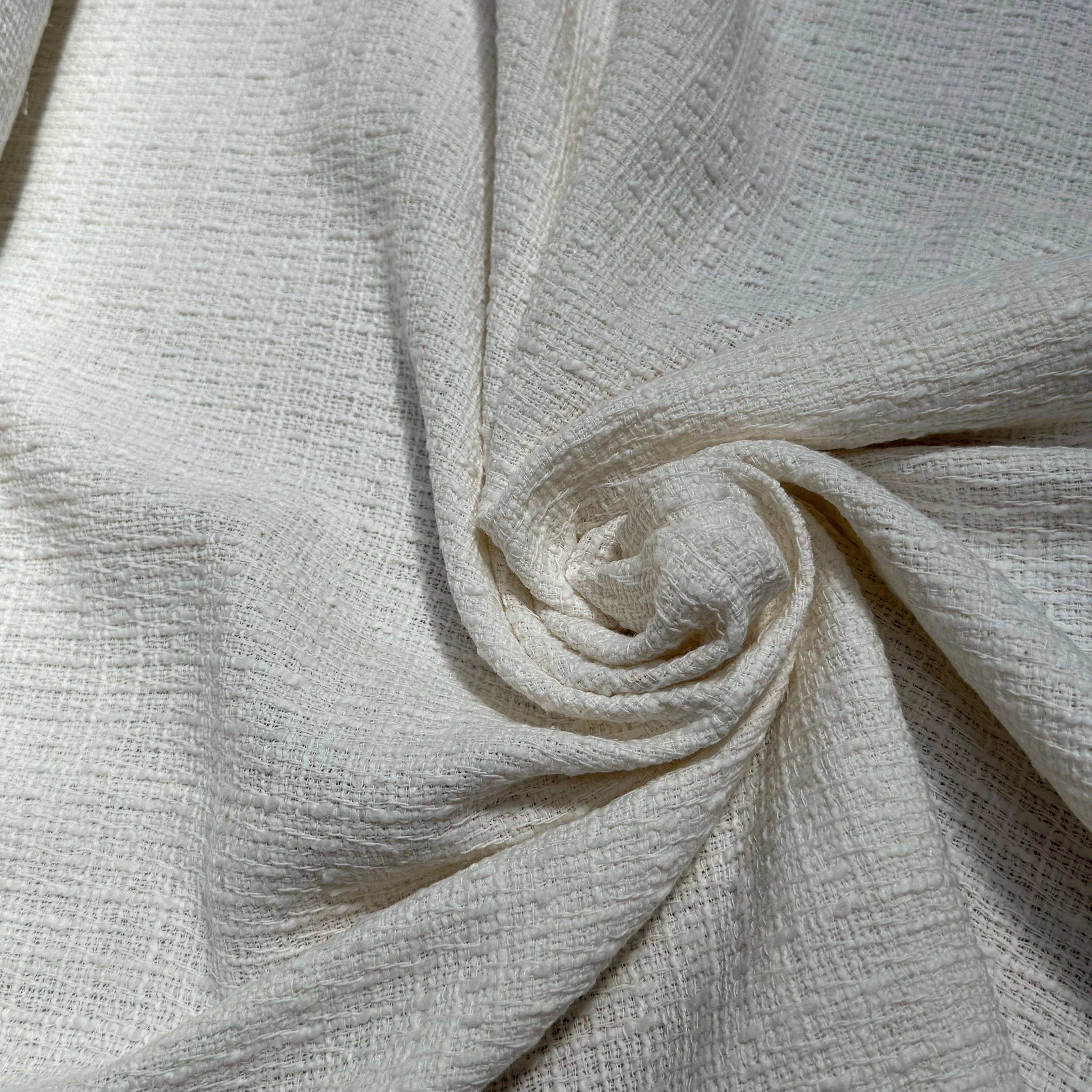 TWEED DE COTON PRESTIGIEUX BLANC 100% COTON - My Little Coupon
