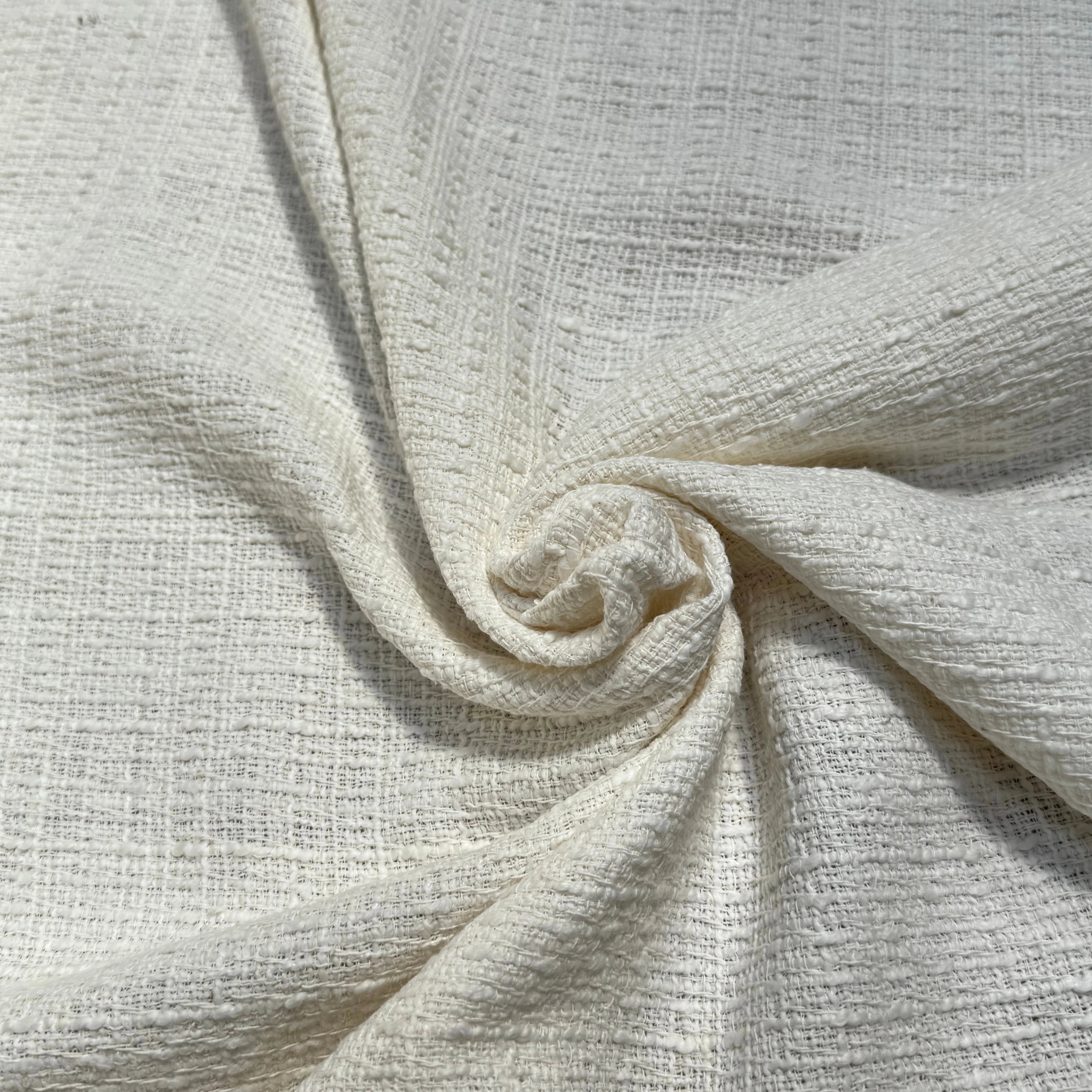 TWEED DE COTON PRESTIGIEUX BLANC 100% COTON - My Little Coupon