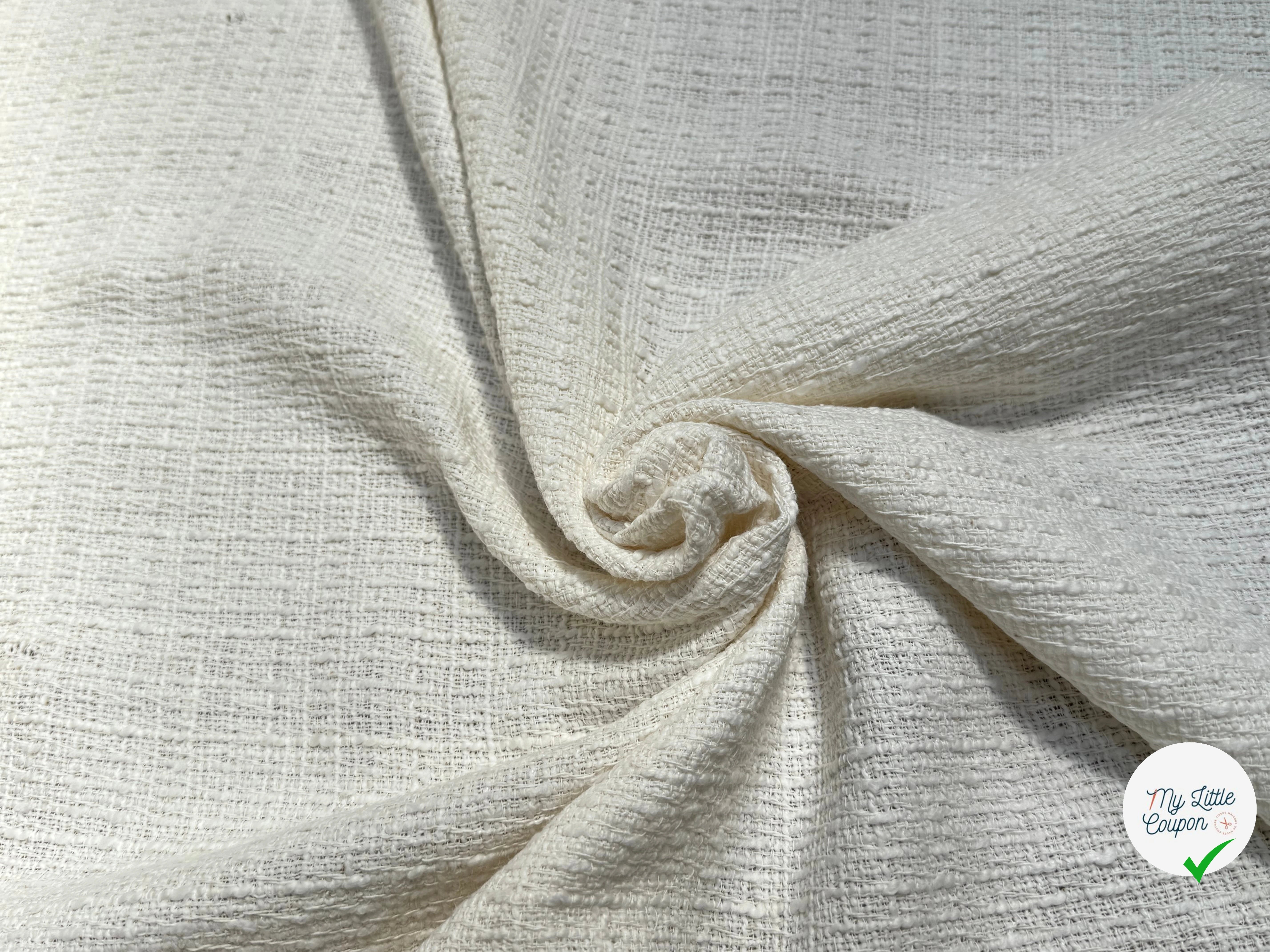 TWEED DE COTON PRESTIGIEUX BLANC 100% COTON - My Little Coupon