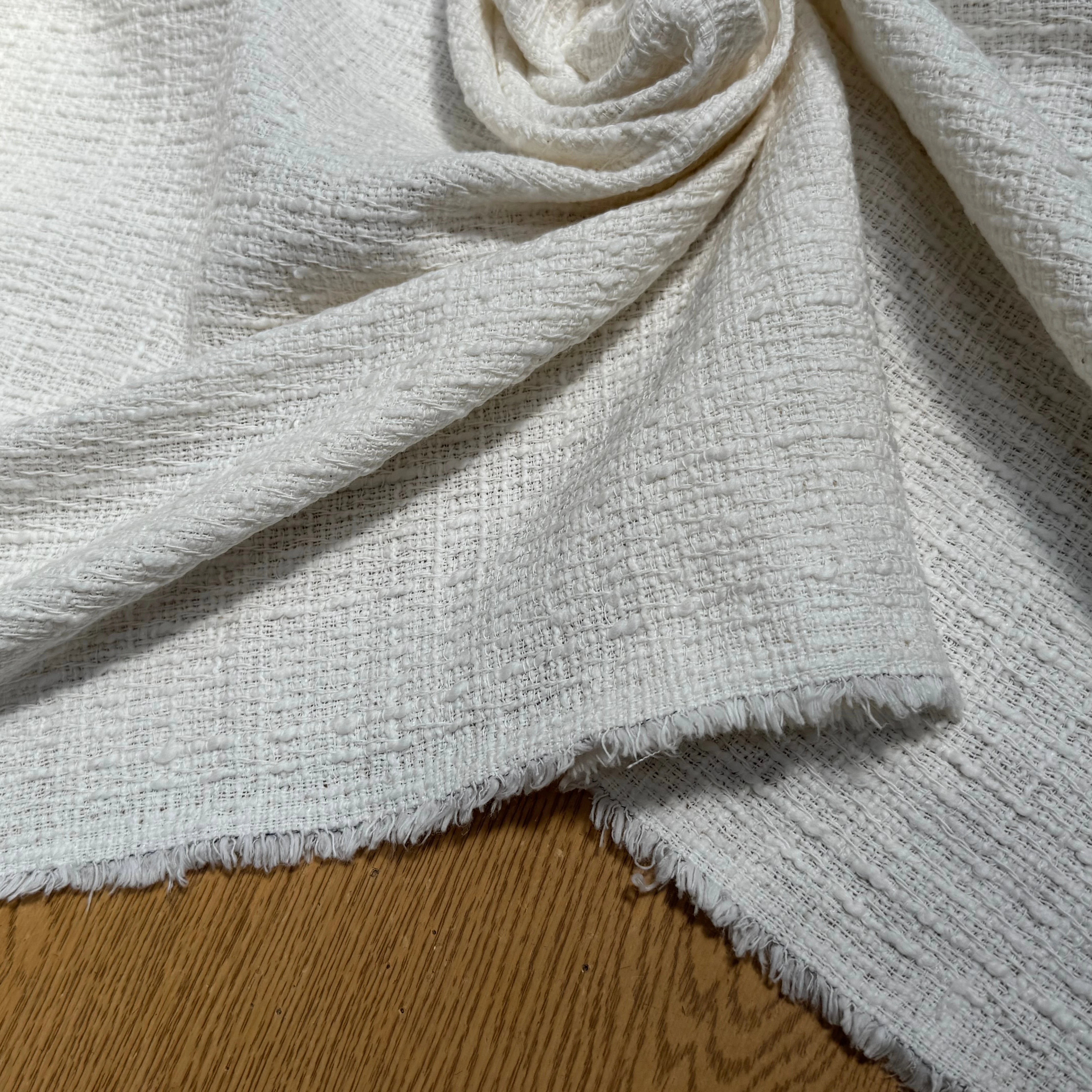 TWEED DE COTON PRESTIGIEUX BLANC 100% COTON - My Little Coupon
