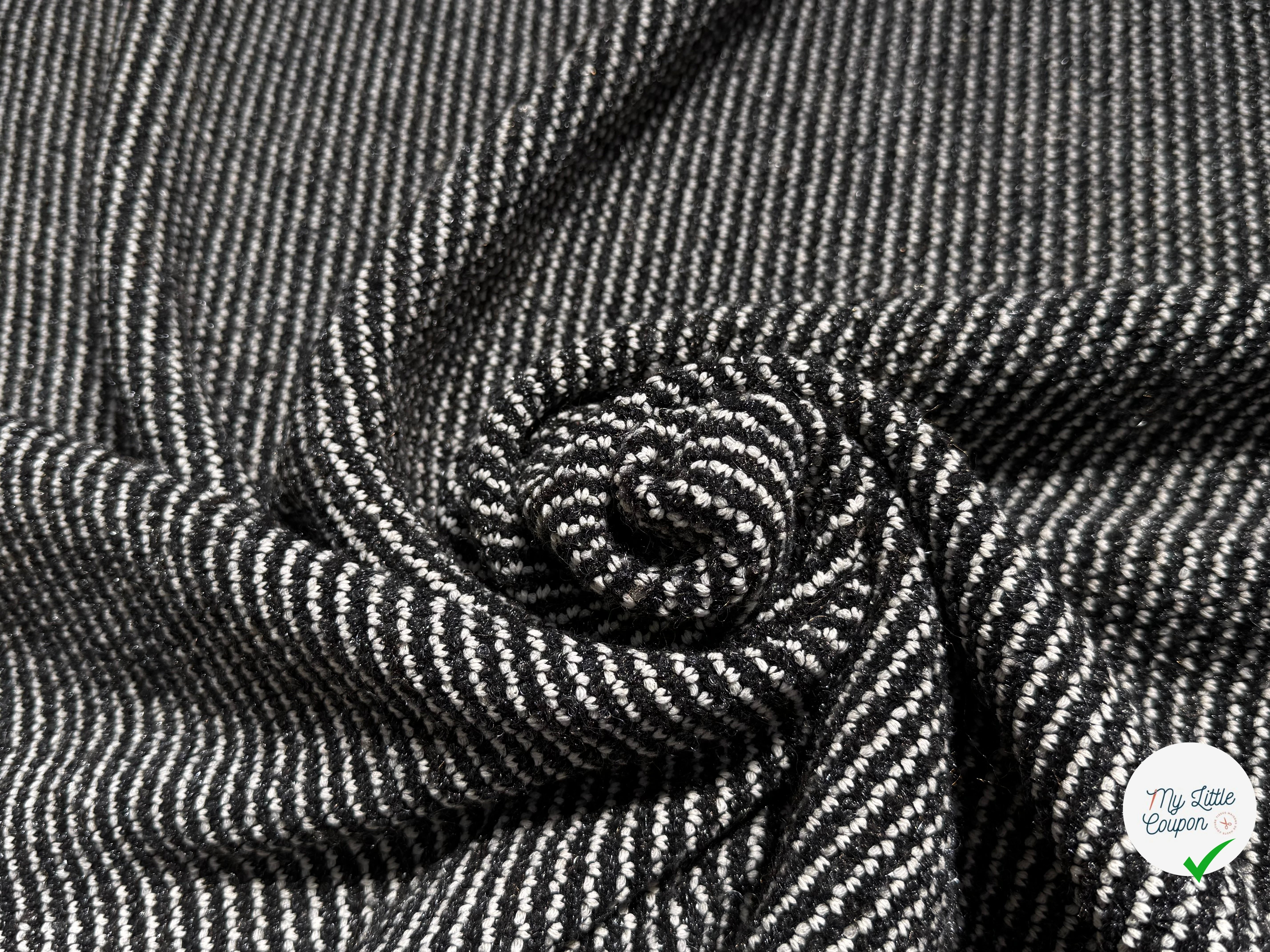 (Chute) TWEED DE LAINE BOUCLETTE STRETCH BLANC GRIS - My Little Coupon