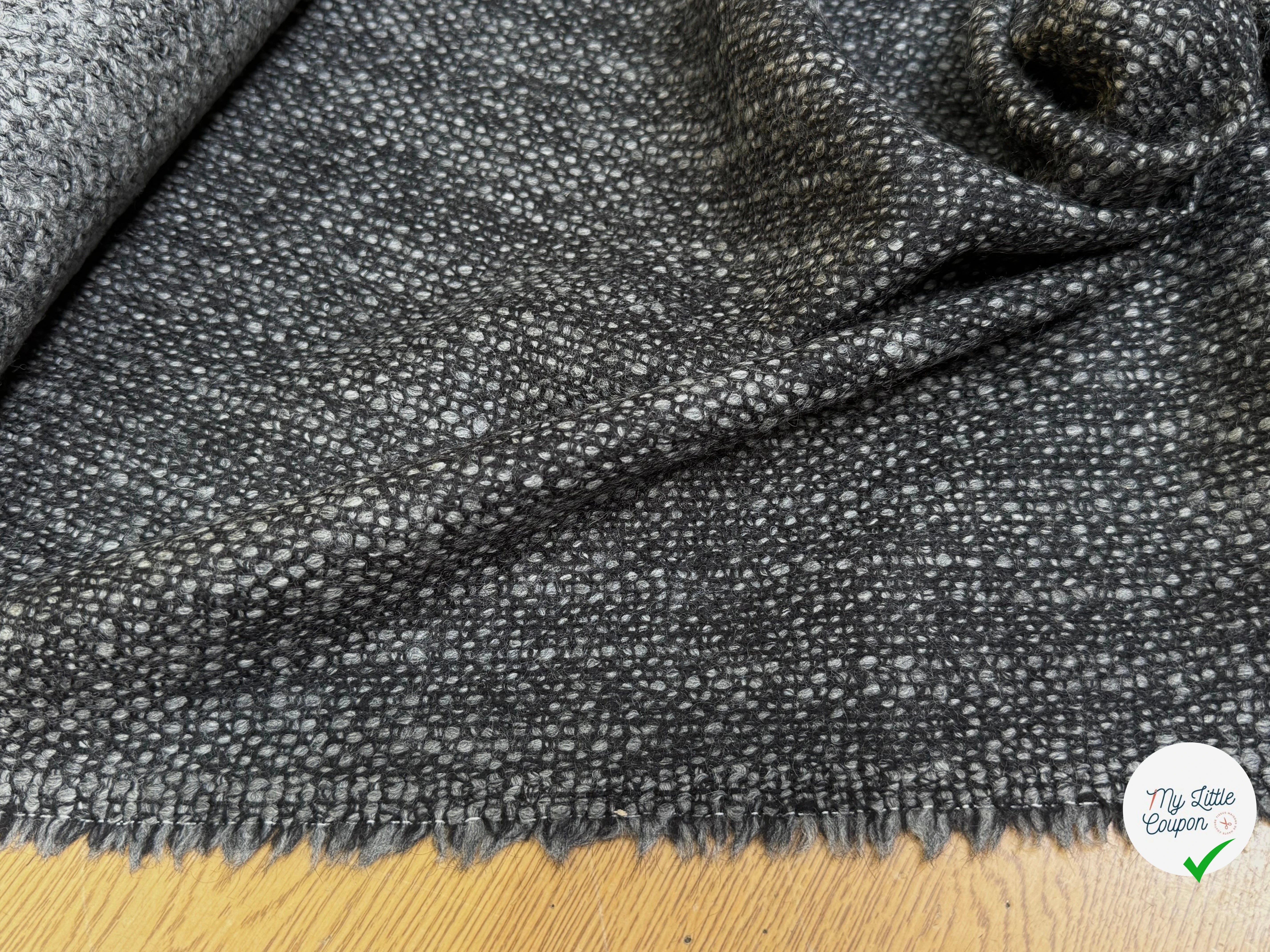 (Chute) TWEED DE LAINE BOUCLETTE SUBLIME GRIS CHINÉ - My Little Coupon
