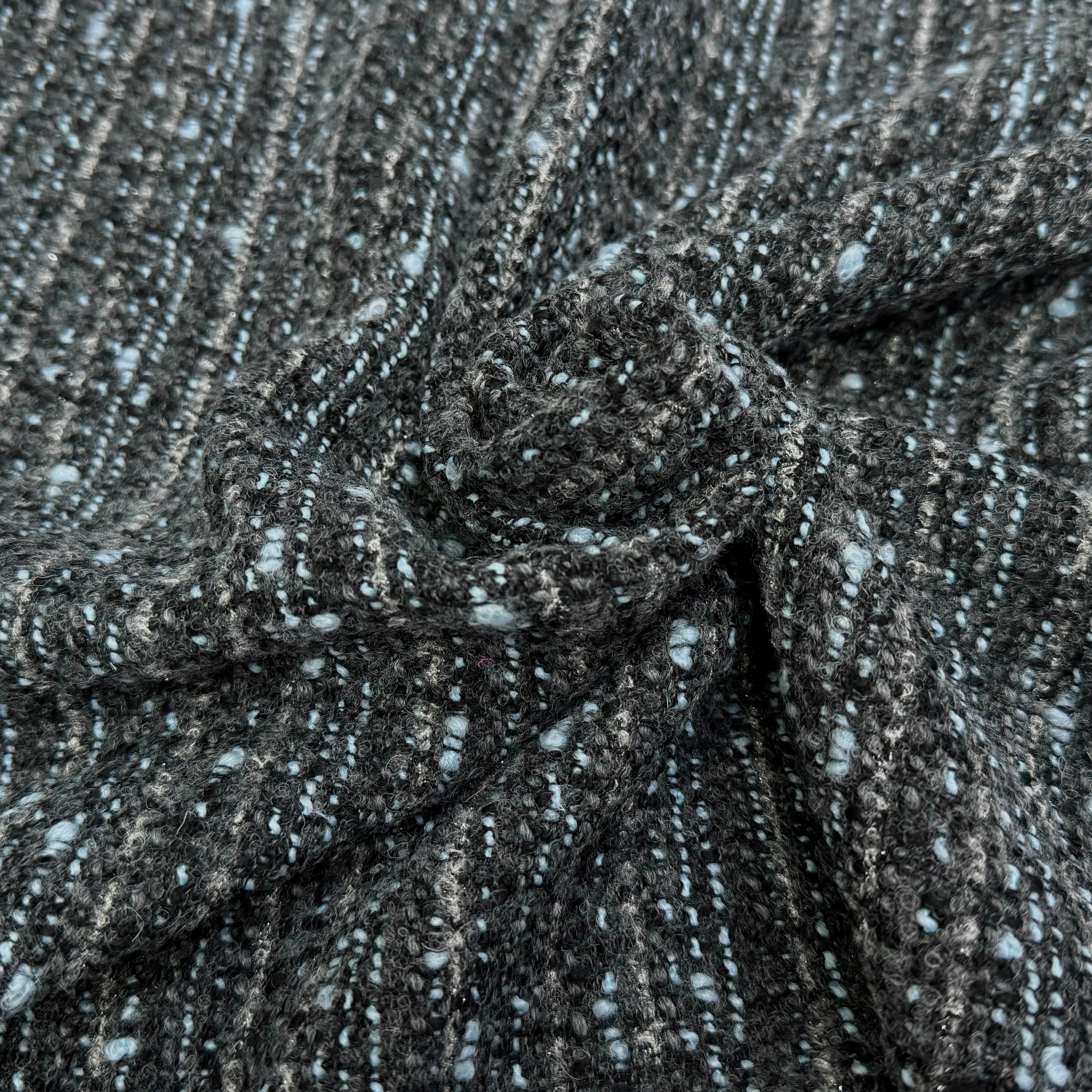 TWEED DE LAINE GRIS & BLUE 6% LUREX - My Little Coupon