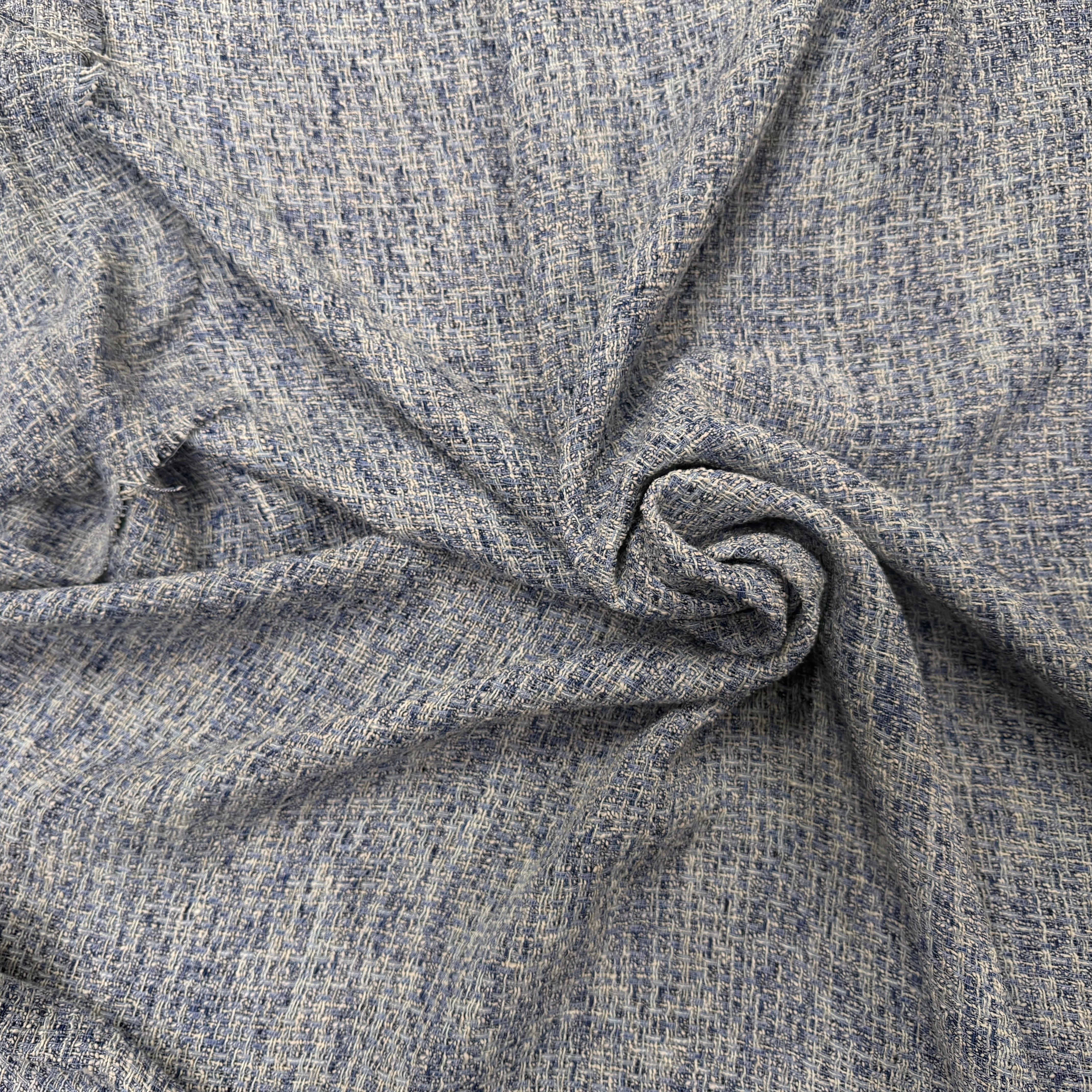 TWEED ÉTÉ COTON VISCOSE BLEU - My Little Coupon