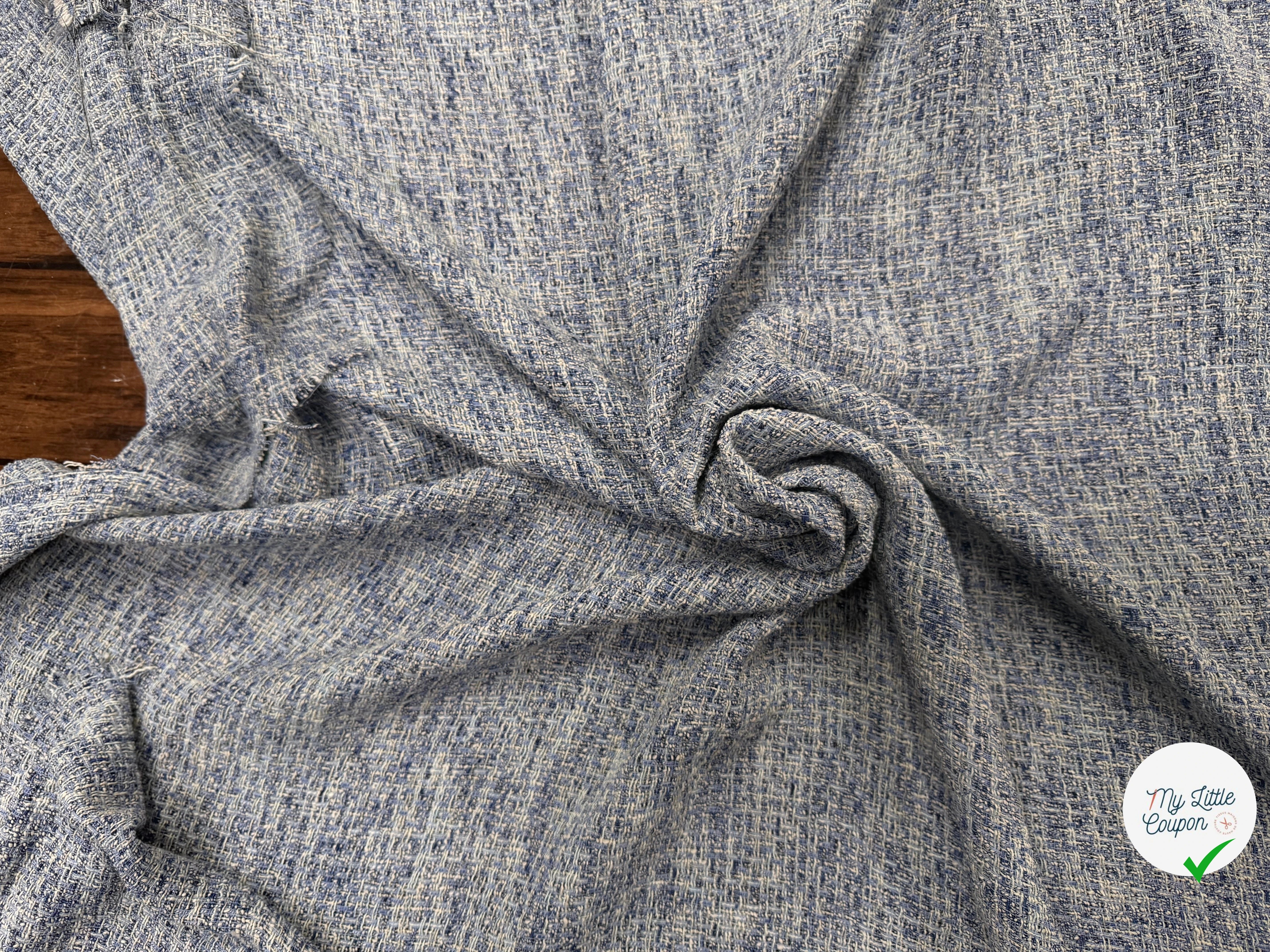 TWEED ÉTÉ COTON VISCOSE BLEU - My Little Coupon