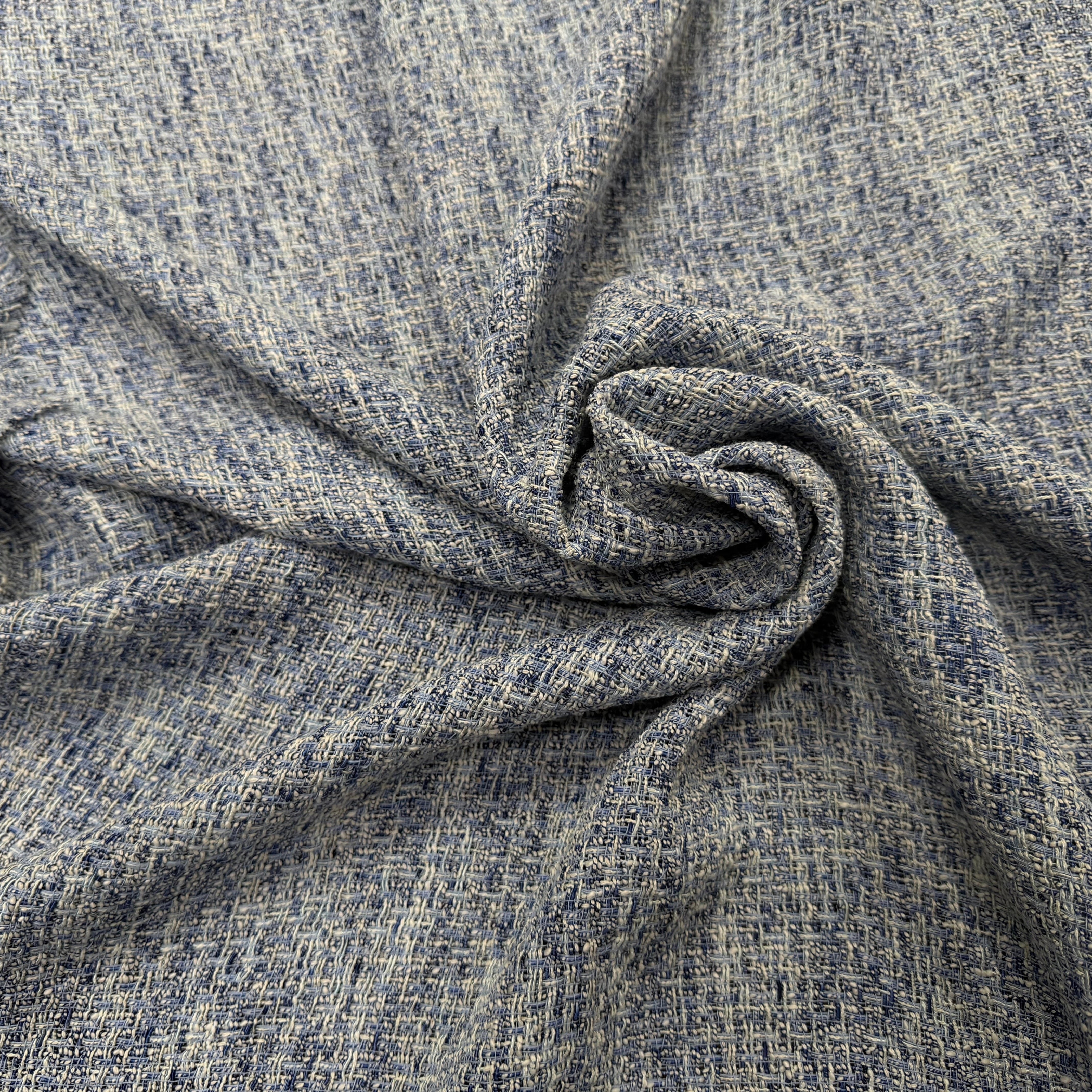 TWEED ÉTÉ COTON VISCOSE BLEU - My Little Coupon