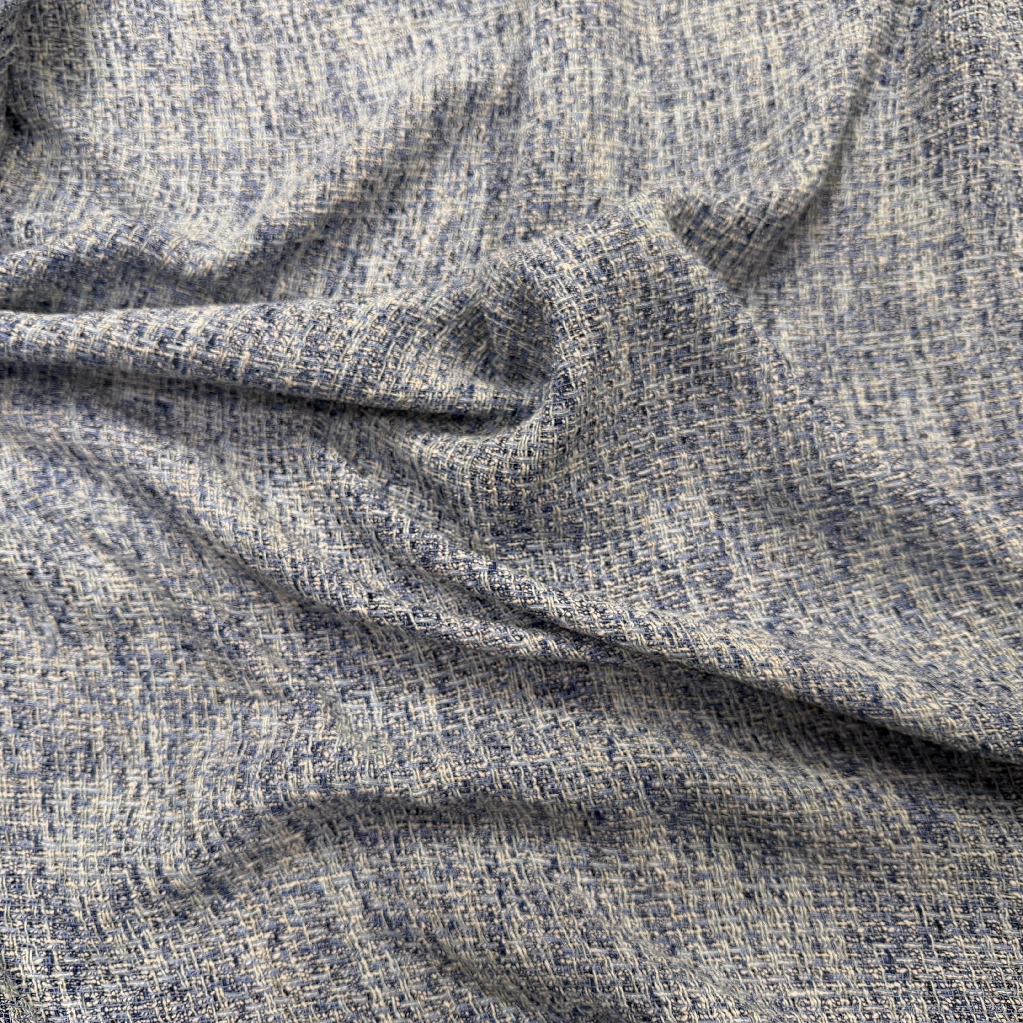 TWEED ÉTÉ COTON VISCOSE BLEU - My Little Coupon