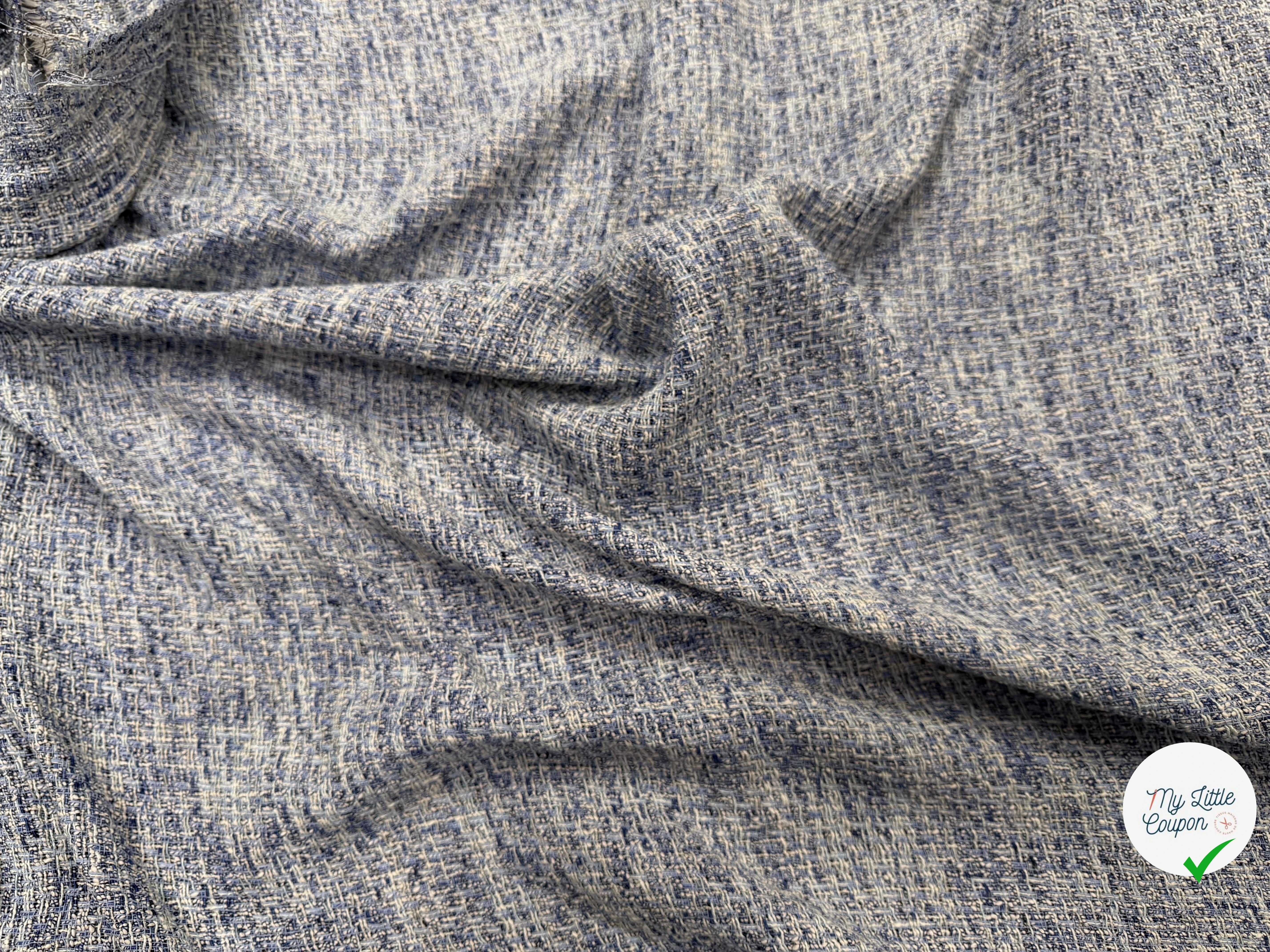 TWEED ÉTÉ COTON VISCOSE BLEU - My Little Coupon