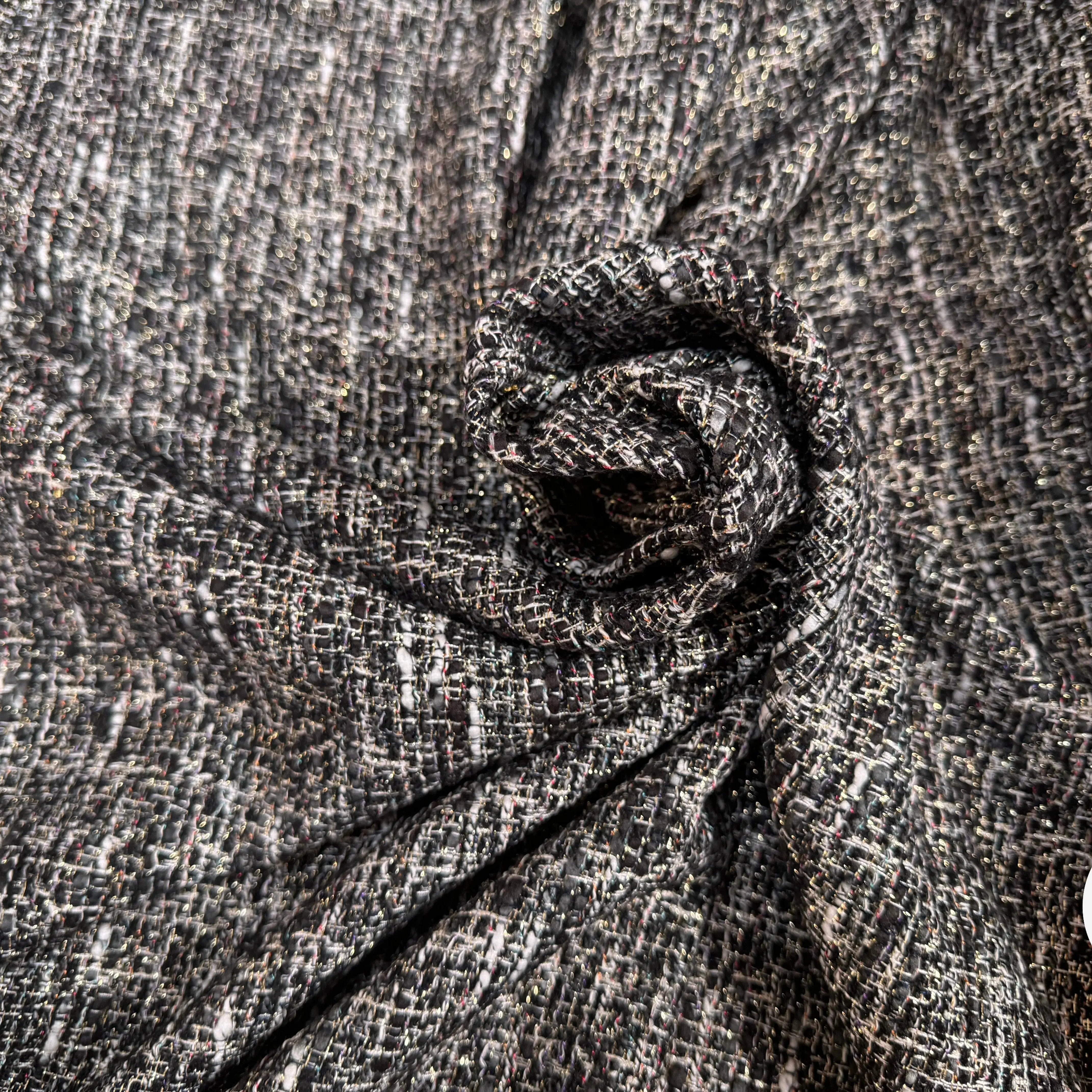 TWEED LUREX BLACK GOLD ITALIEN - My Little Coupon
