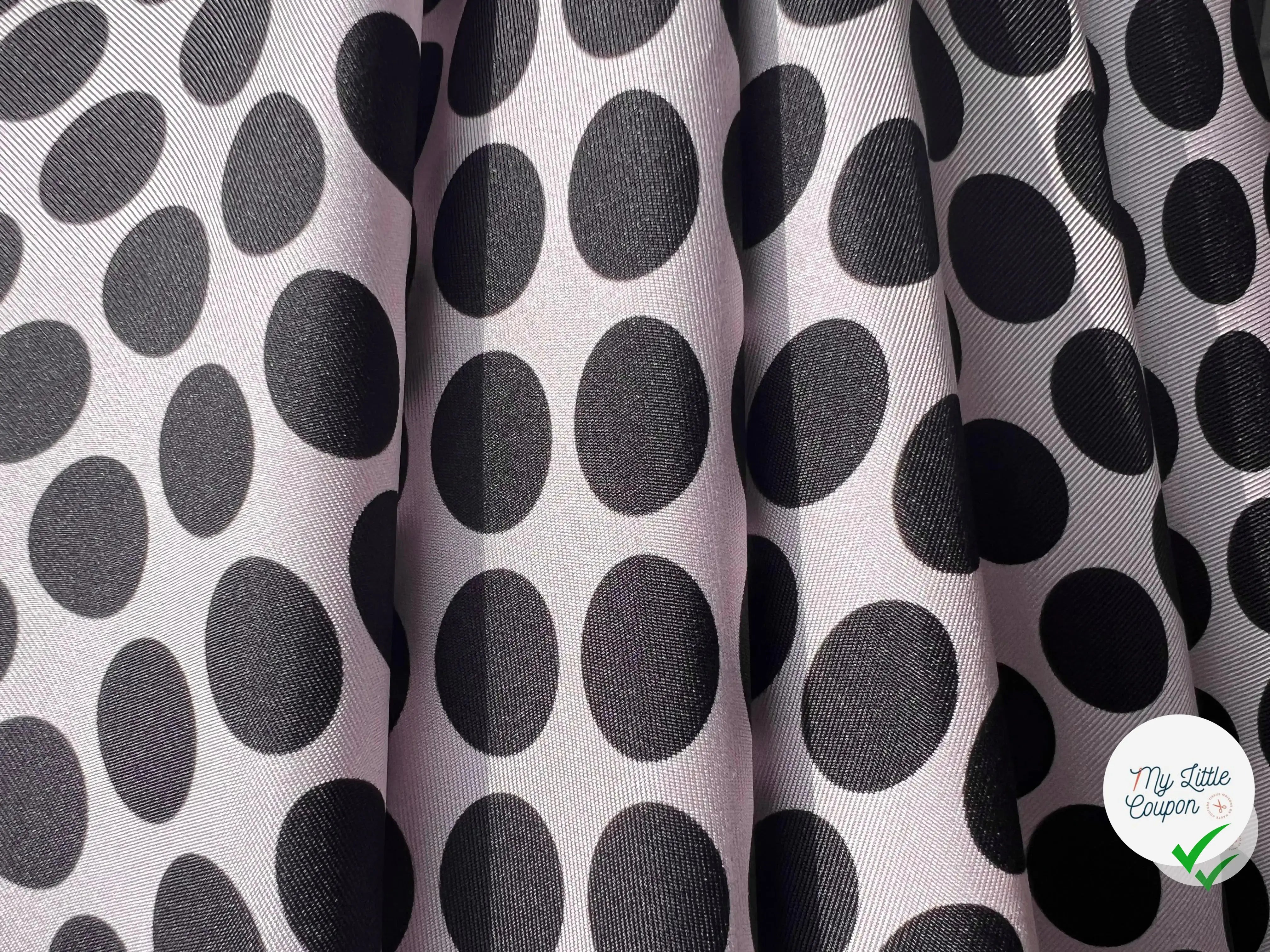TWILL DE SOIE POIS NOIR FOND ROSE - coupon de tissu de 3 mĂštres - My Little Coupon - tissu - coudre