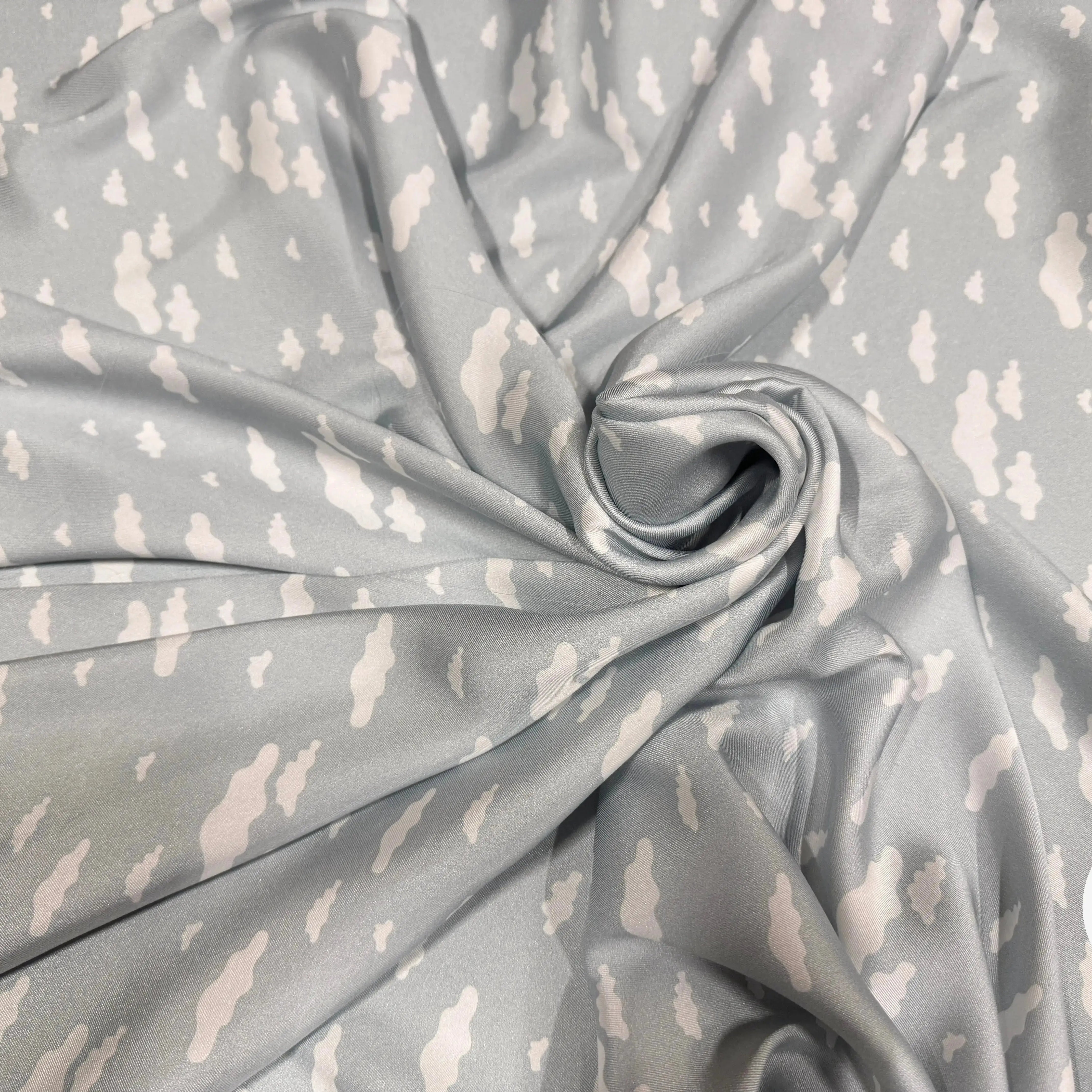 TWILL POLYESTER NUAGES GRIS CLAIR - My Little Coupon