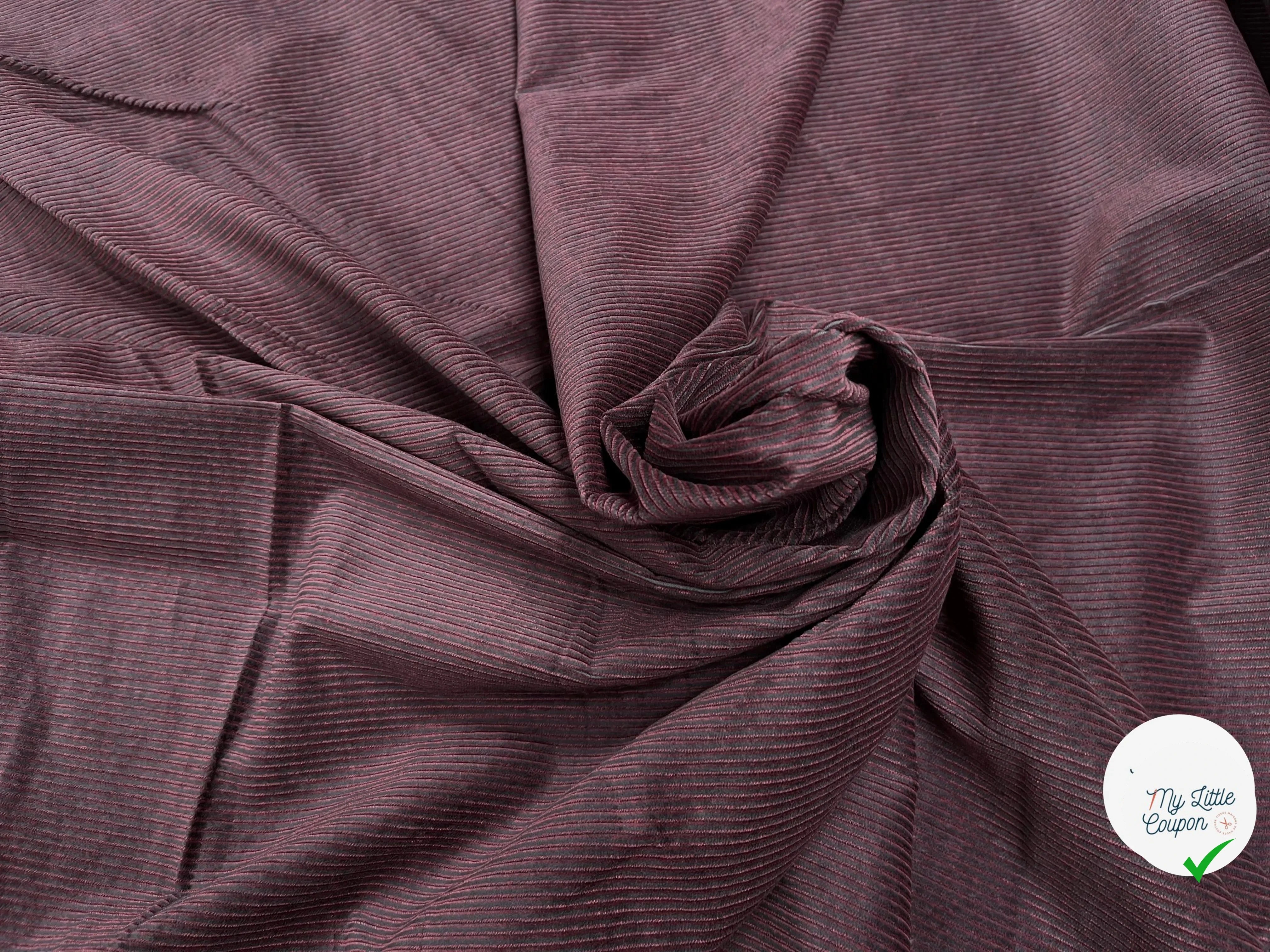 VELOURS 300 RAIES BORDEAUX COTON - My Little Coupon
