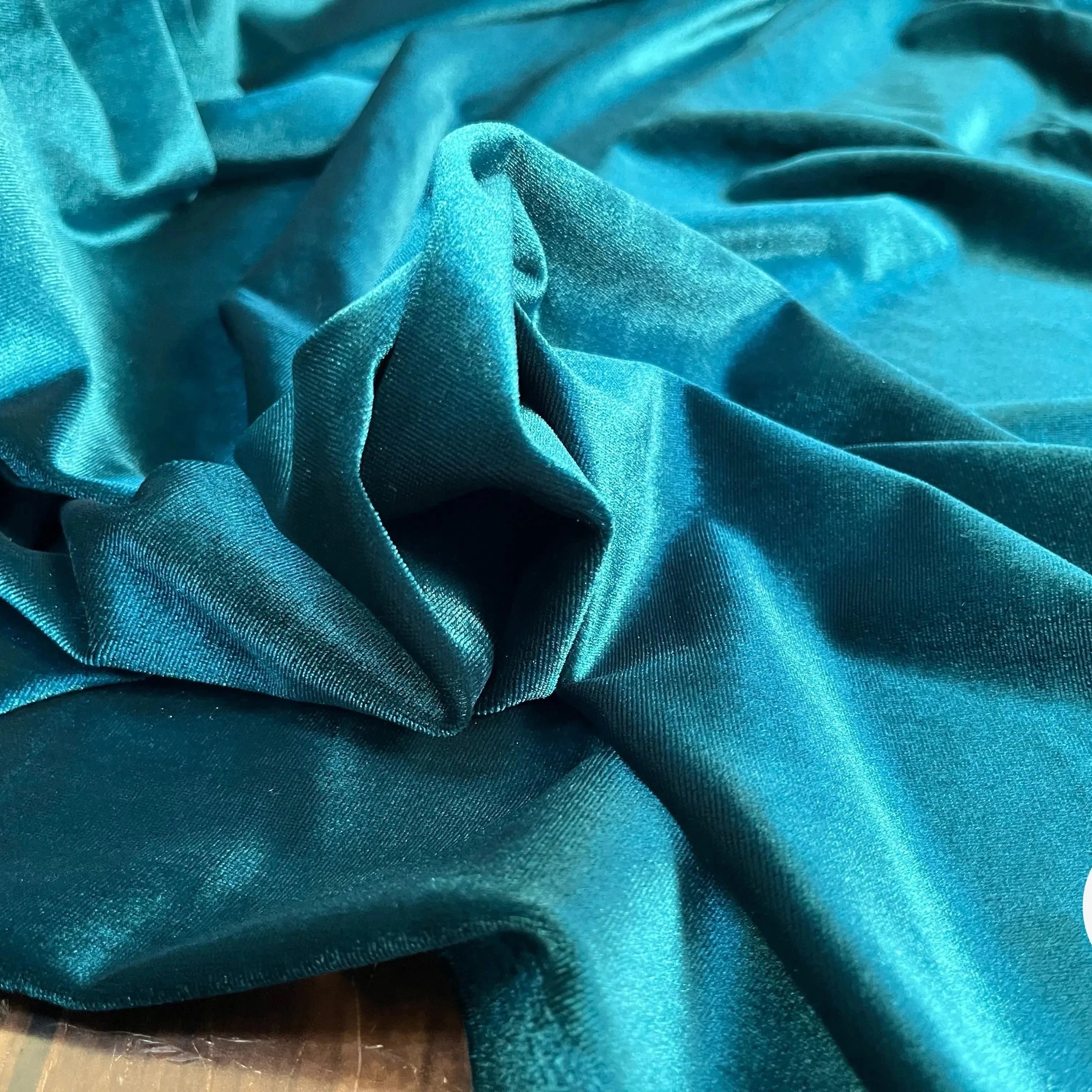 VELOURS CARVICO MAILLE STRETCH BLEU CANARD - My Little Coupon