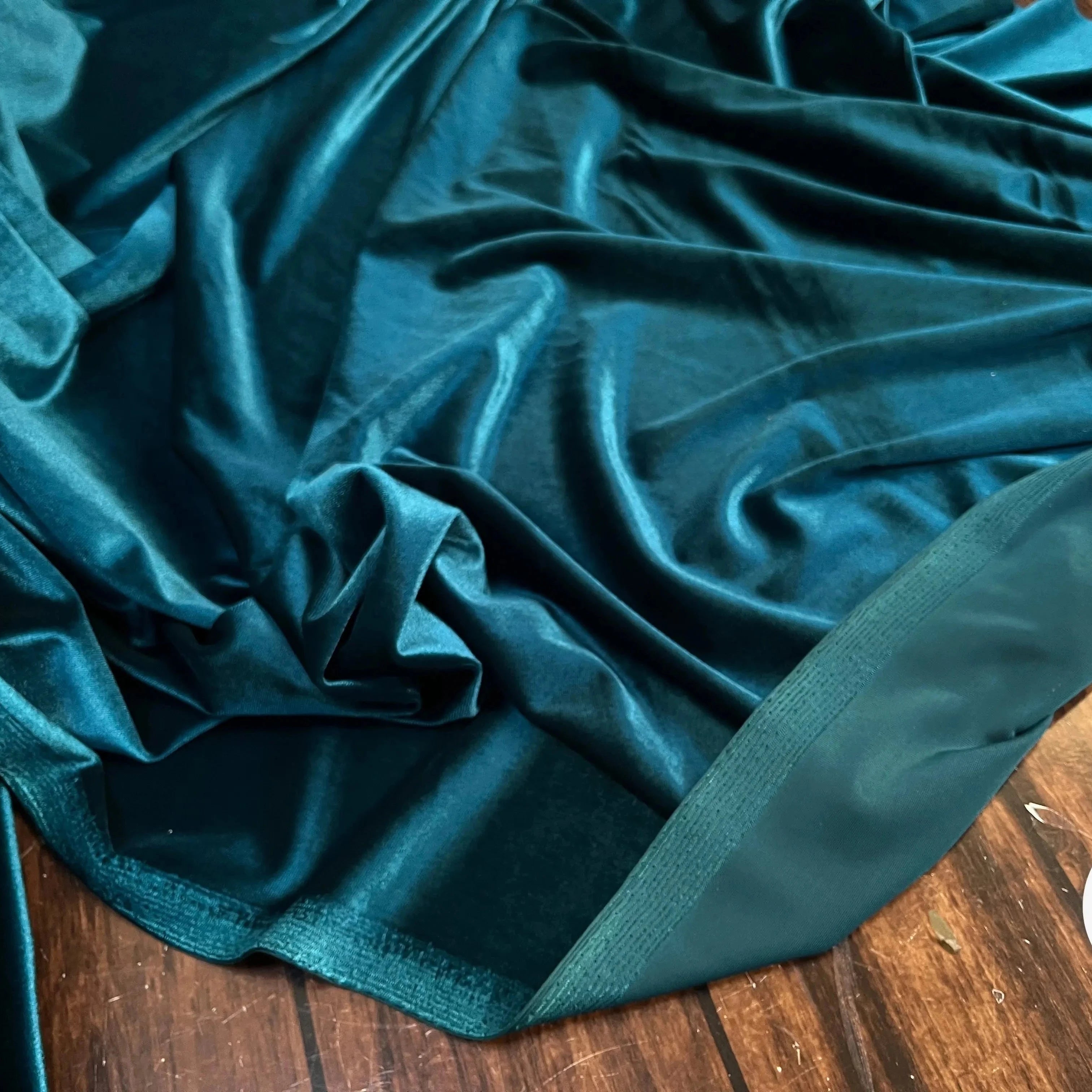 VELOURS CARVICO MAILLE STRETCH BLEU CANARD - My Little Coupon